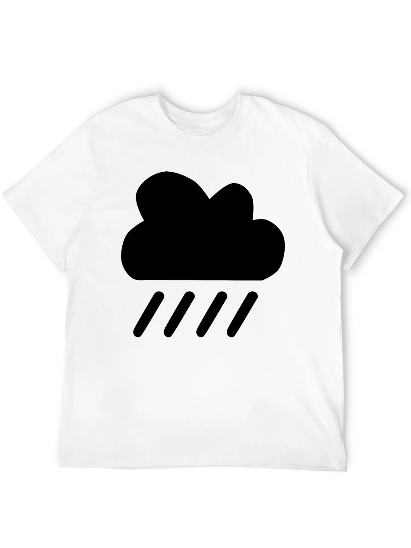 Rain Cloud Black Graphic Tee - Weather Icon T-Shirt