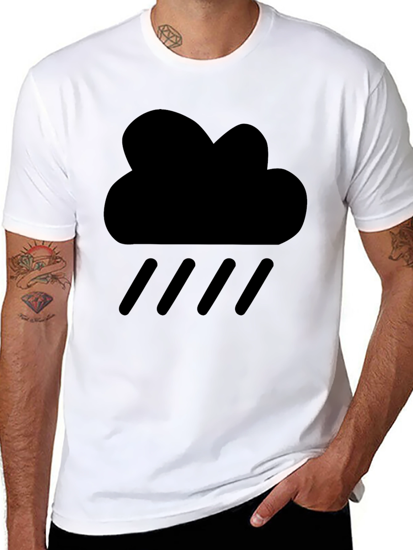 Rain Cloud Black Graphic Tee - Weather Icon T-Shirt