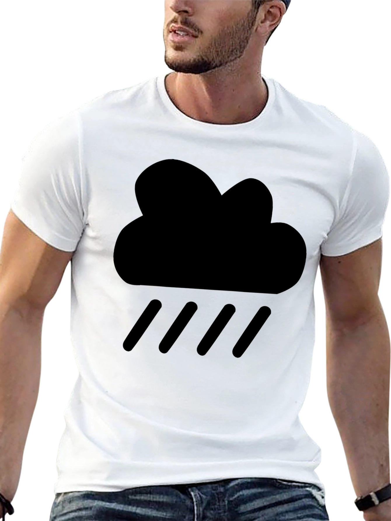 Rain Cloud Black Graphic Tee - Weather Icon T-Shirt