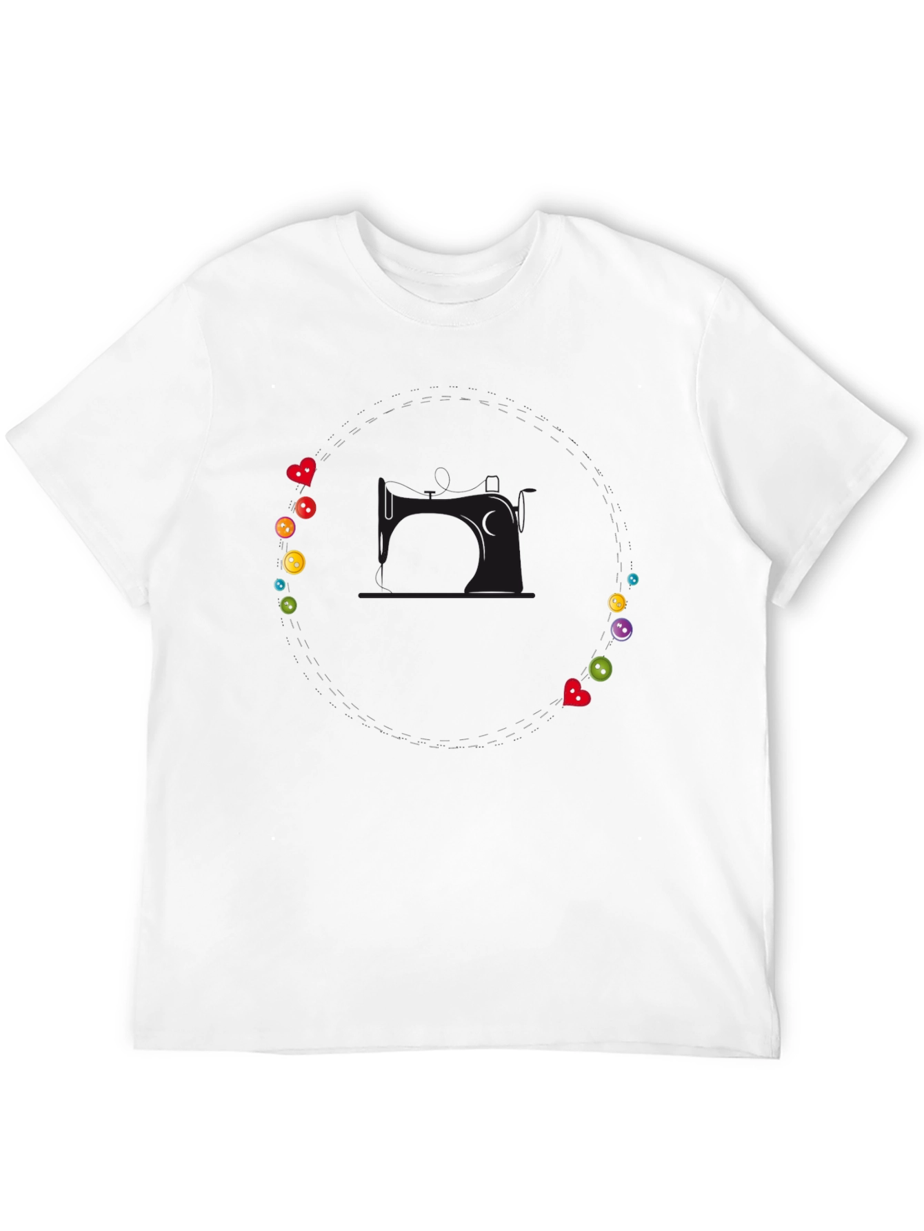 Whimsical Buttons & Hearts T-Shirt