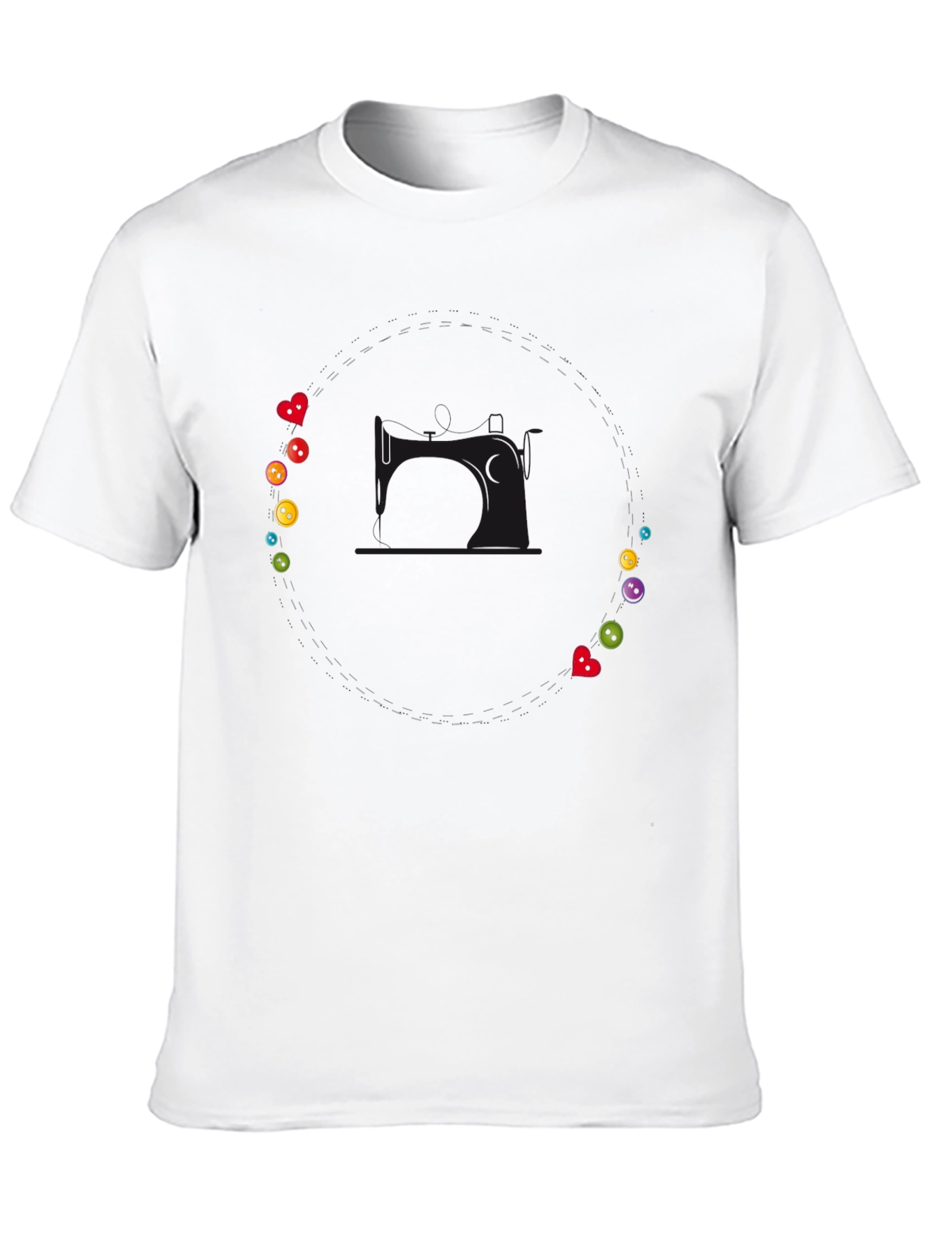 Whimsical Buttons & Hearts T-Shirt