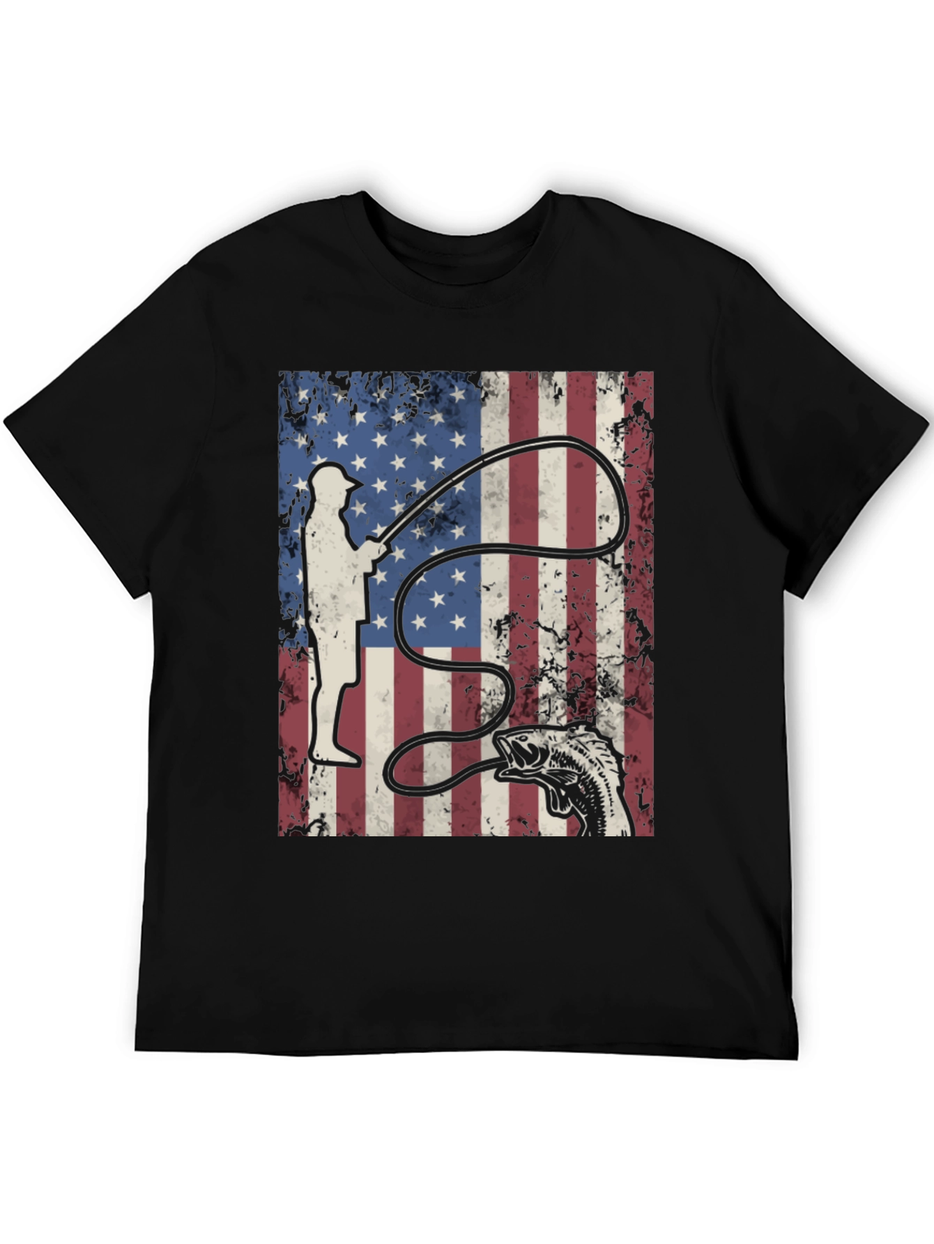 American Flag Fishing Graphic Tee