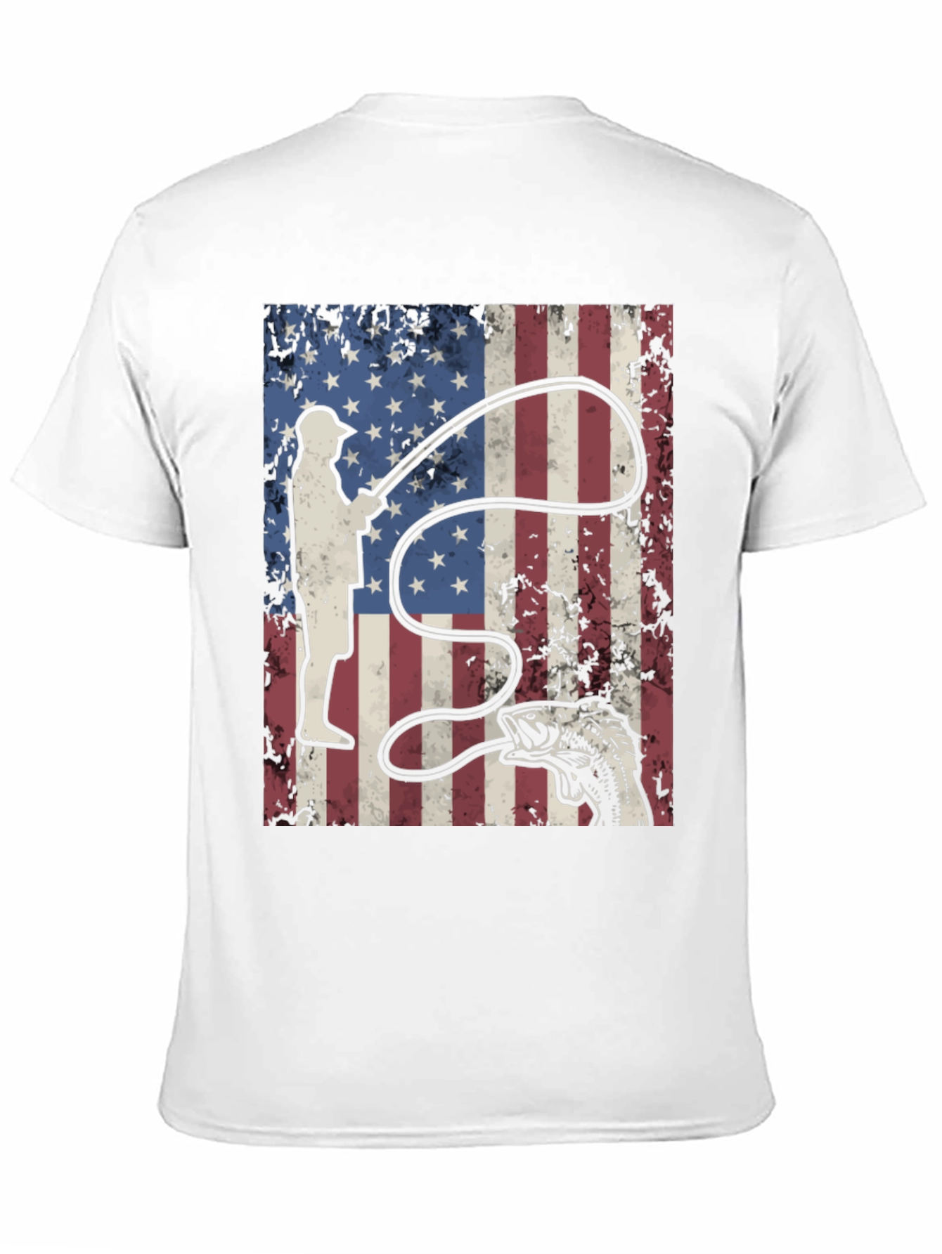 American Flag Fishing Graphic Tee