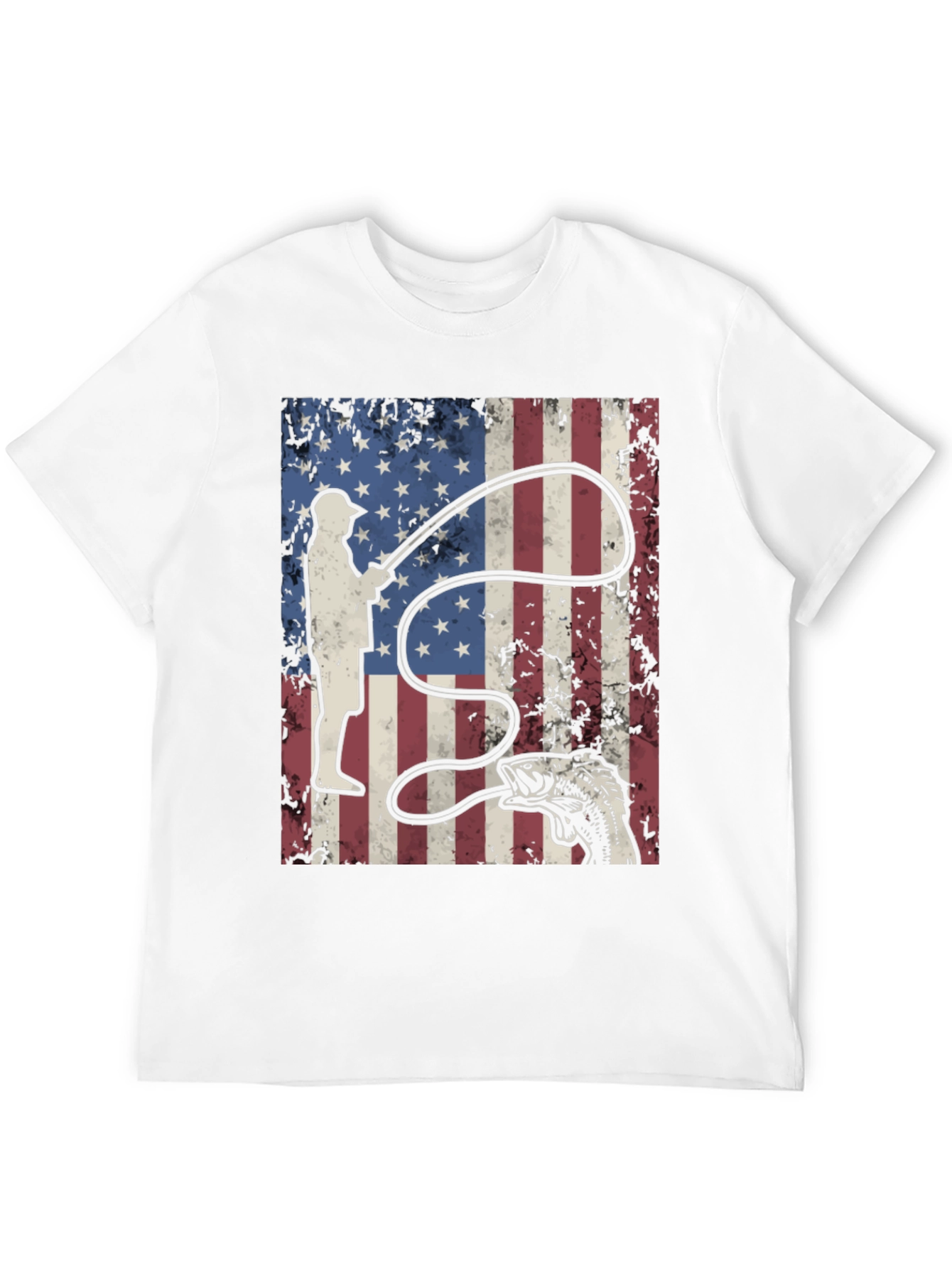American Flag Fishing Graphic Tee