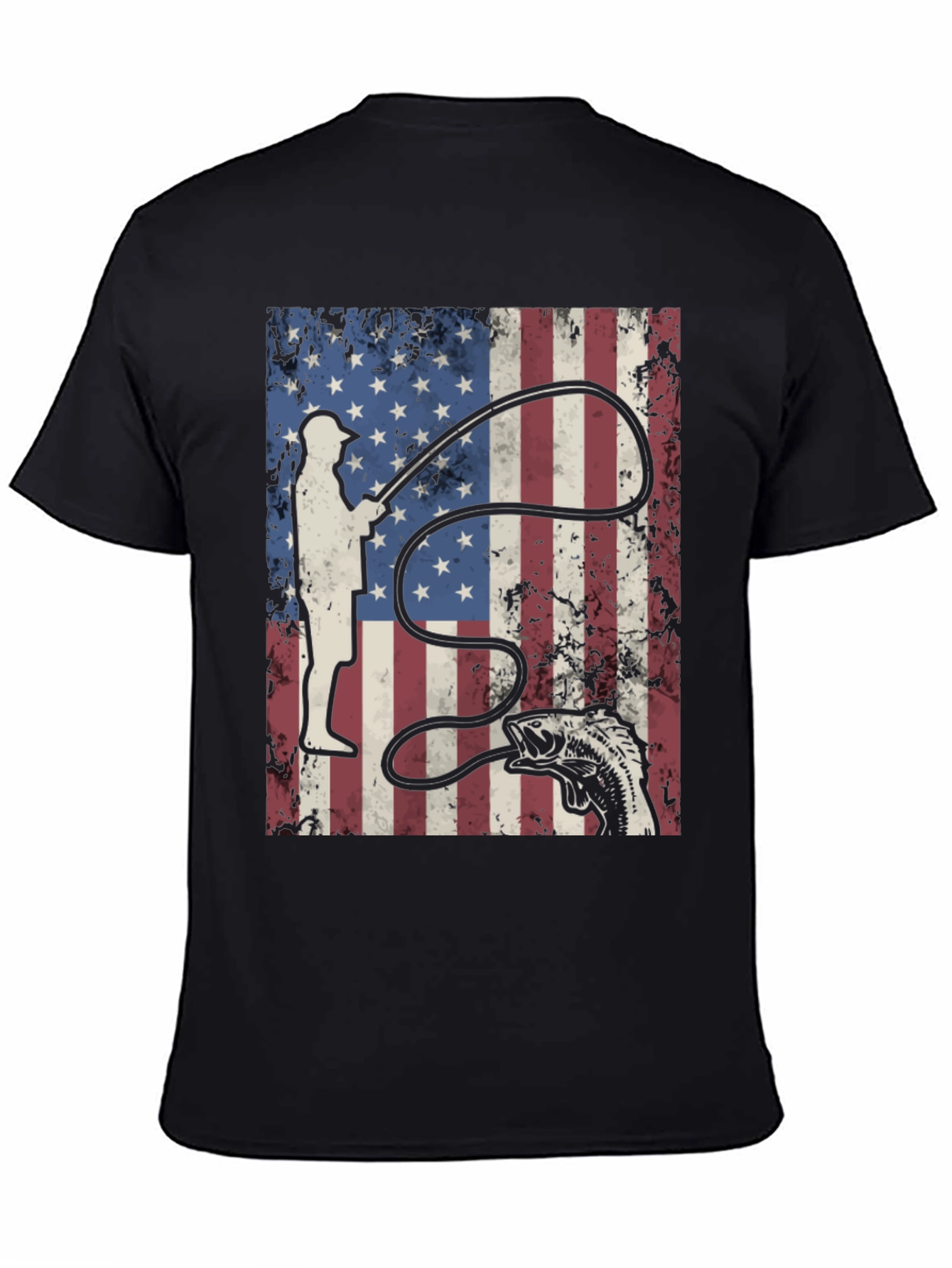 American Flag Fishing Graphic Tee