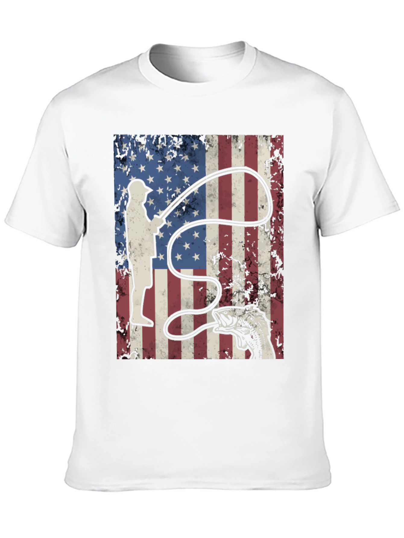 American Flag Fishing Graphic Tee