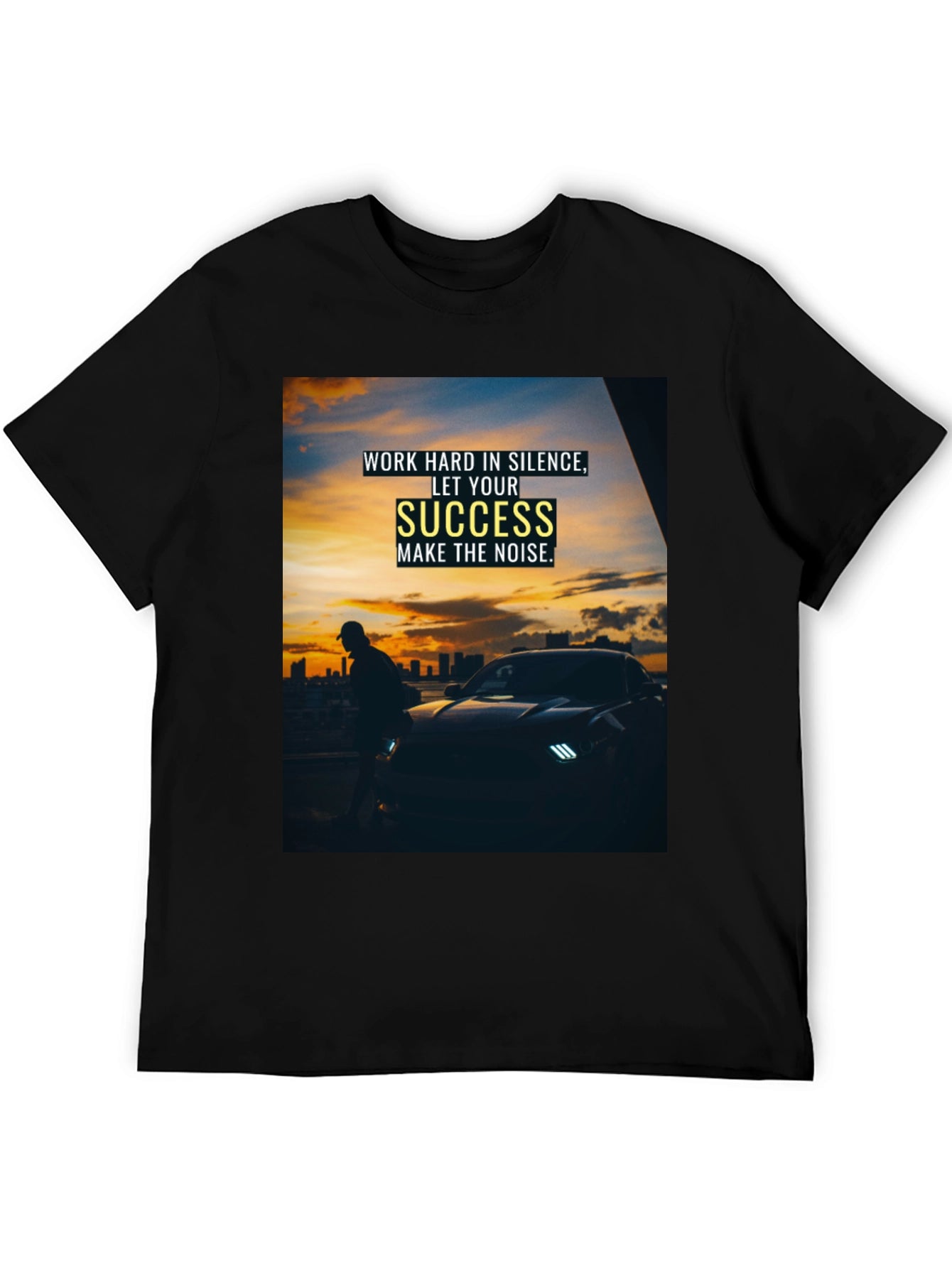 Success Graphic Tee - Motivational Black T-Shirt