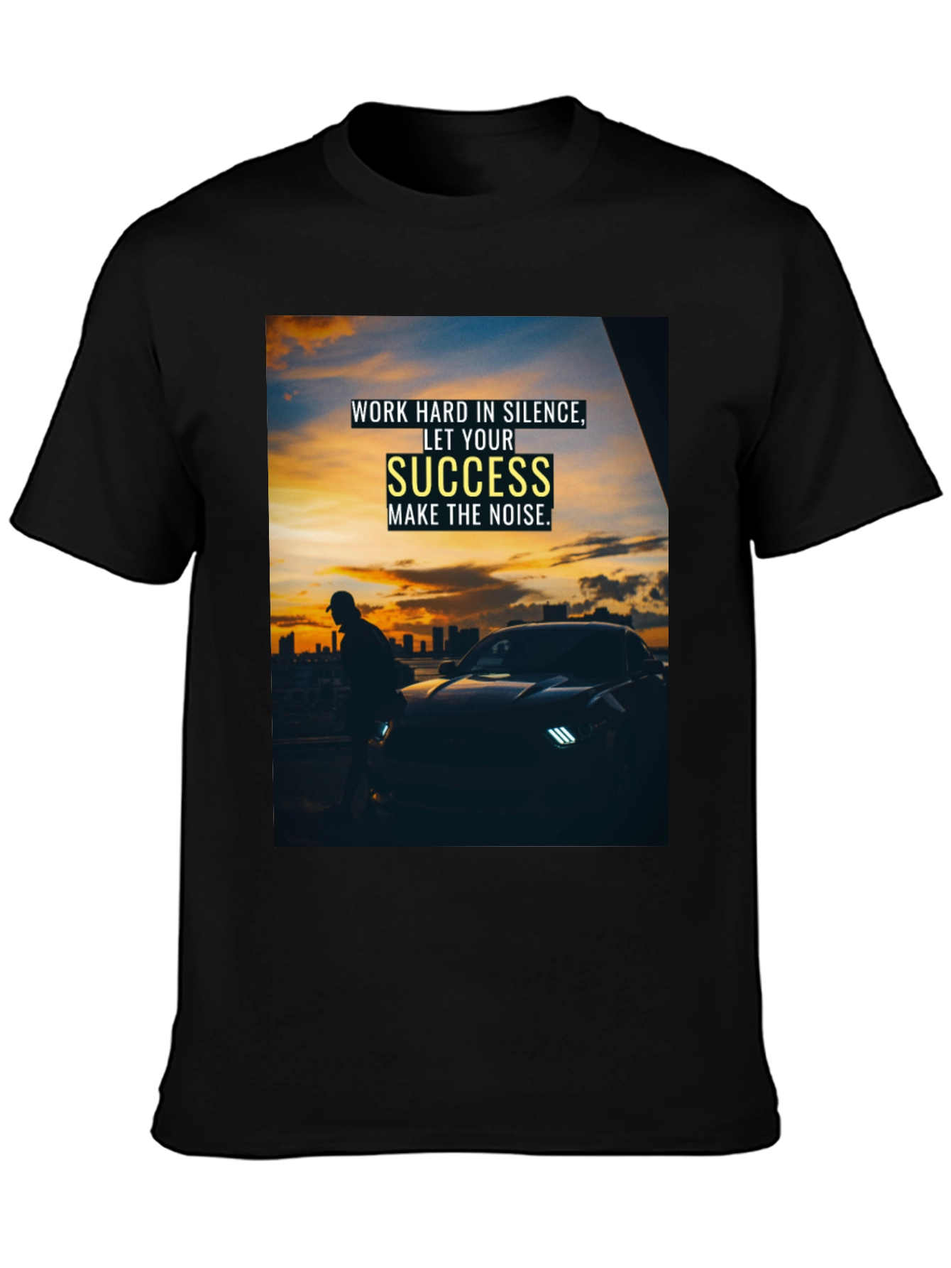 Success Graphic Tee - Motivational Black T-Shirt