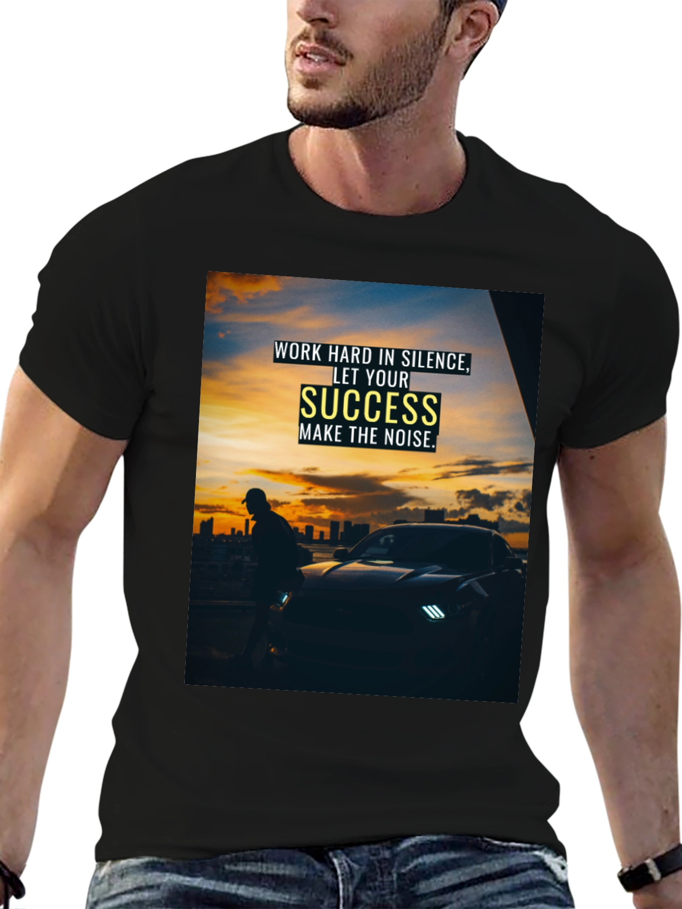 Success Graphic Tee - Motivational Black T-Shirt