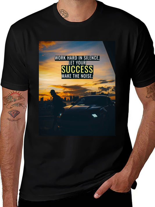 Success Graphic Tee - Motivational Black T-Shirt