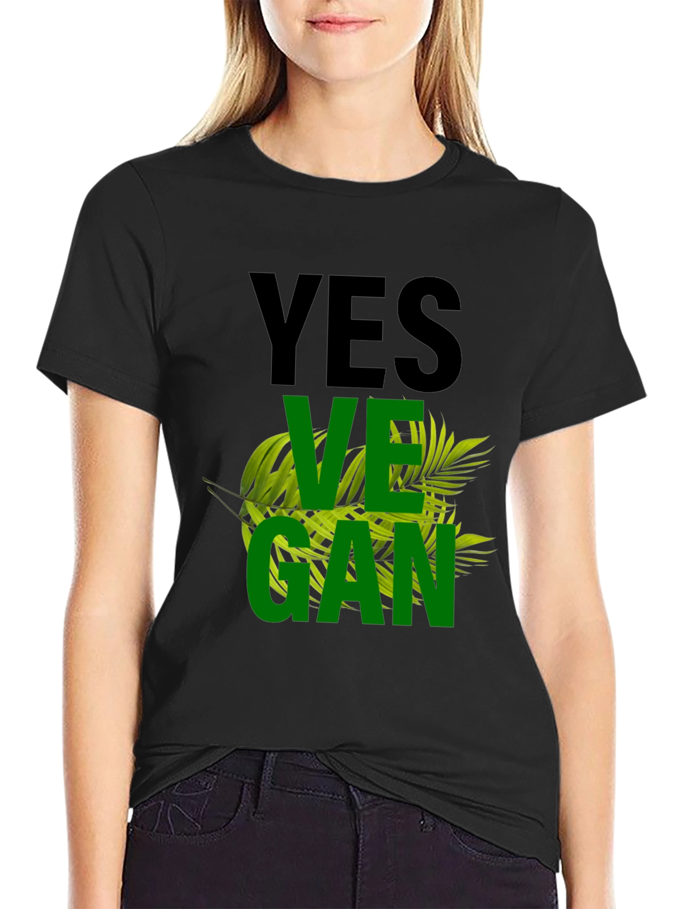 Yes Vegan Black T-Shirt