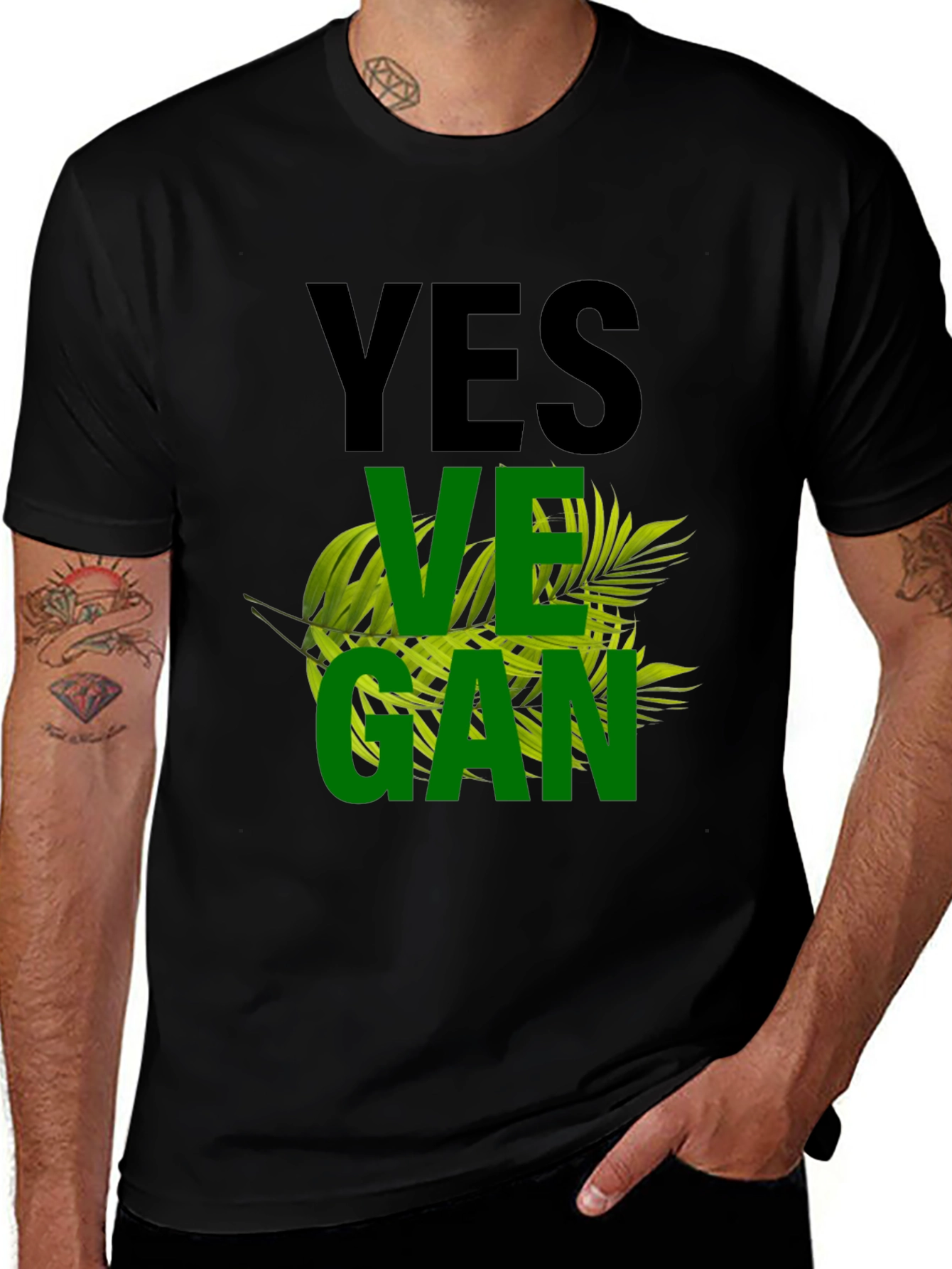 Yes Vegan Black T-Shirt
