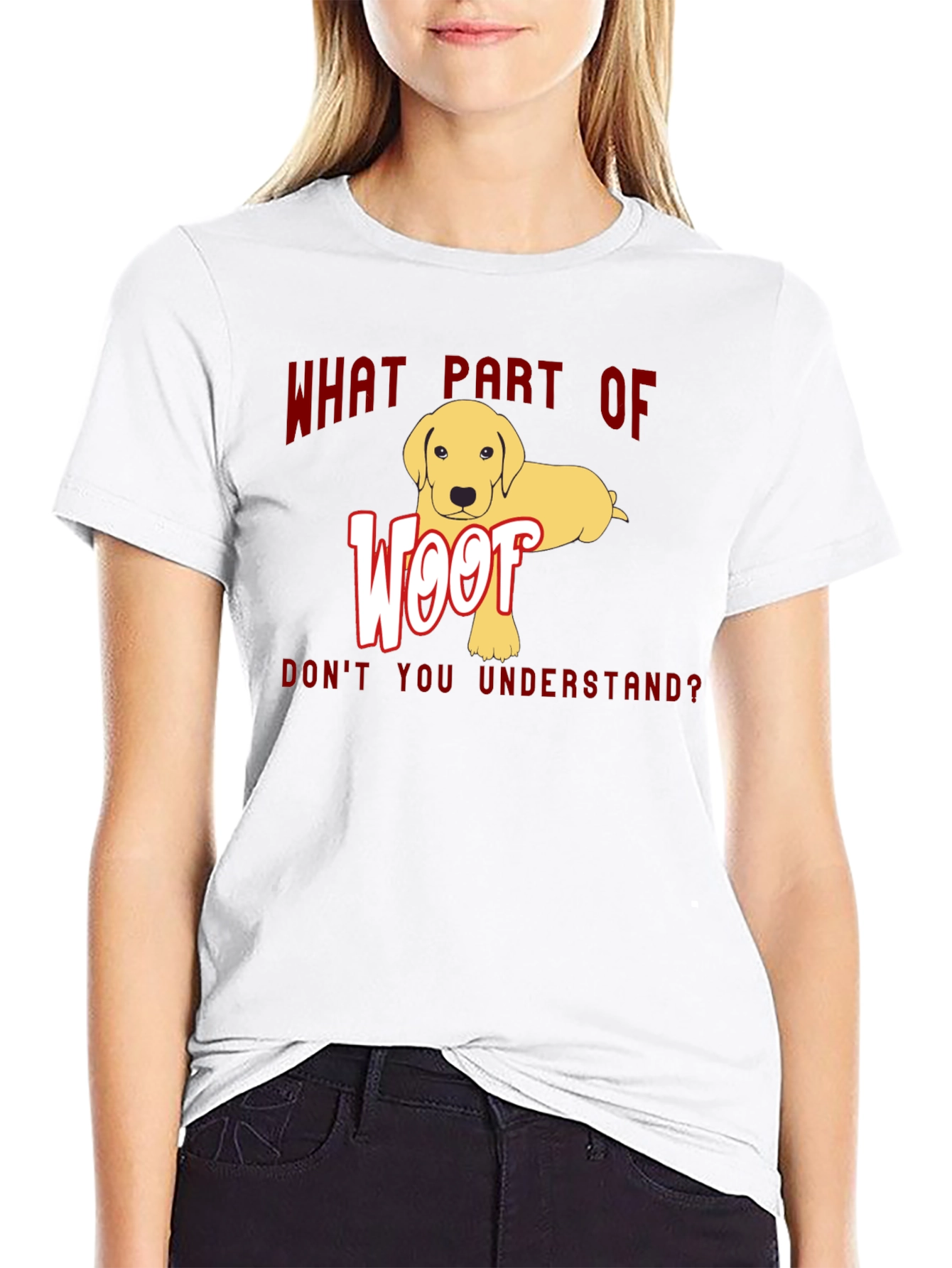 Woof Dog Graphic T-Shirt - Funny Dog Lover Tee