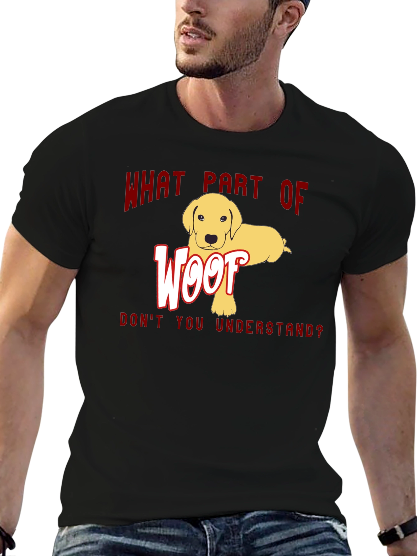 Woof Dog Graphic T-Shirt - Funny Dog Lover Tee