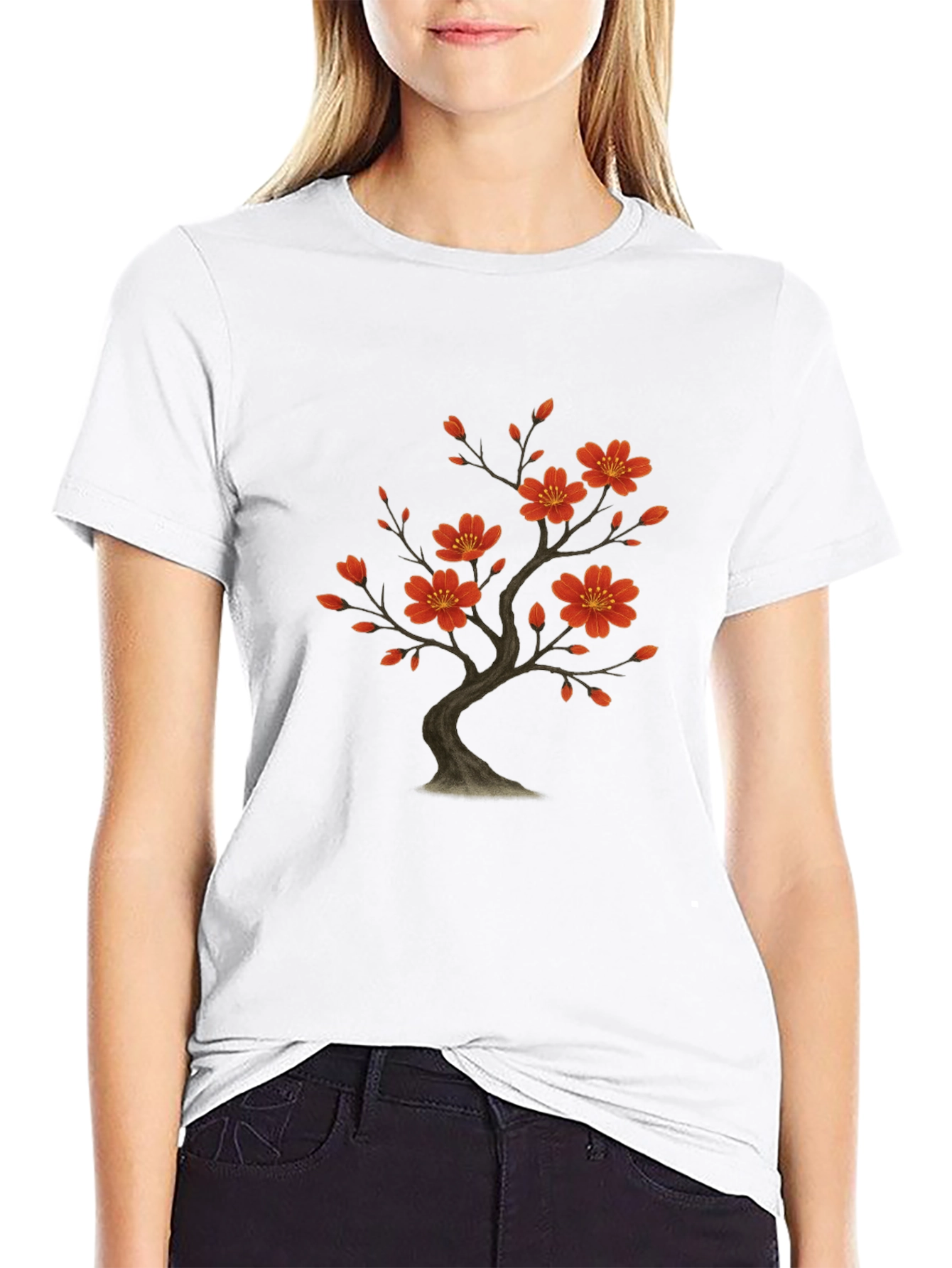 Blossom Tree Graphic Black T-Shirt