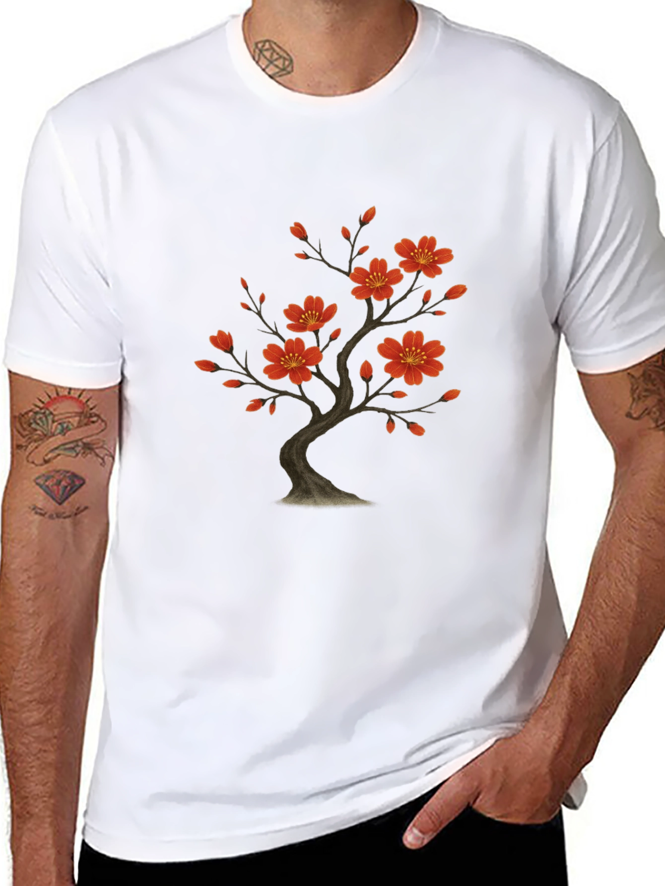 Blossom Tree Graphic Black T-Shirt