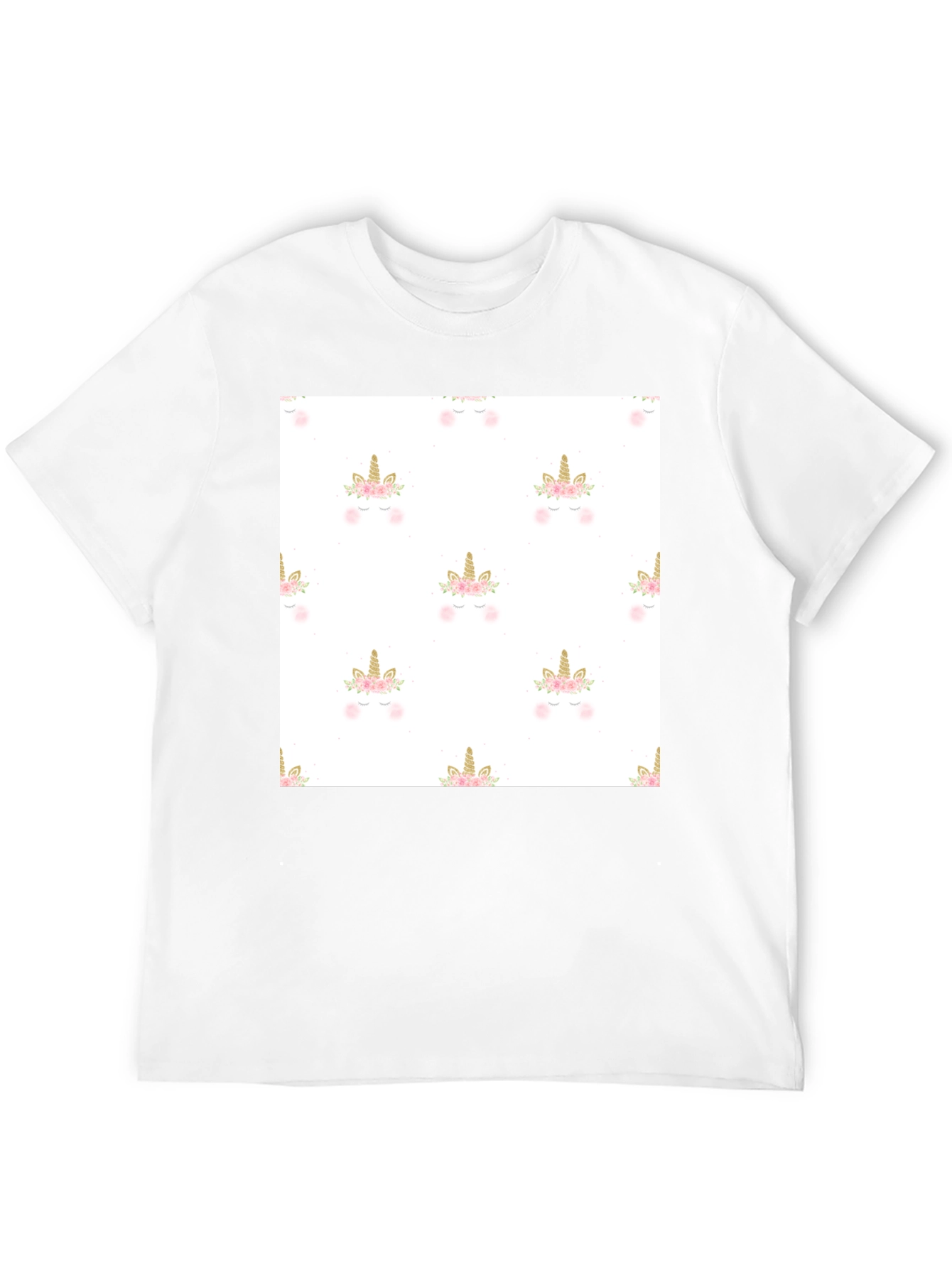 Unicorn Pattern Black T-Shirt
