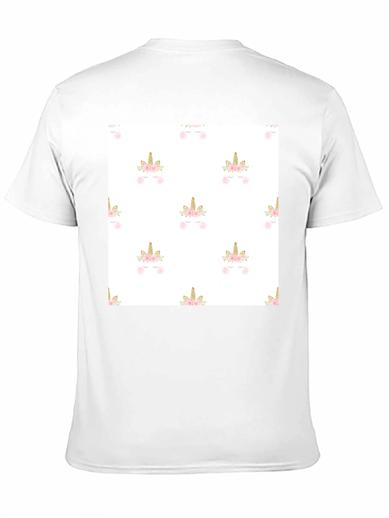 Unicorn Pattern Black T-Shirt