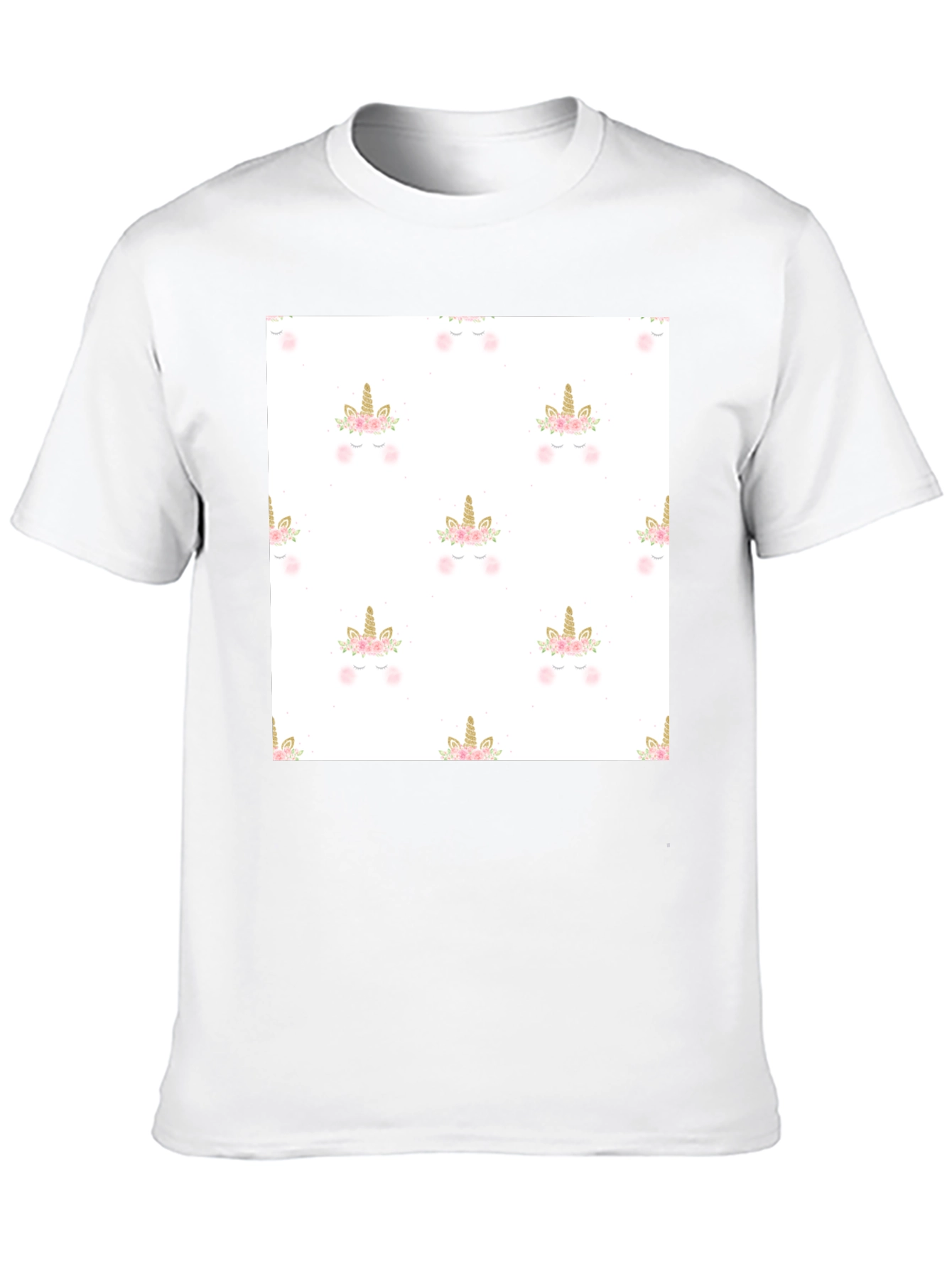 Unicorn Pattern Black T-Shirt