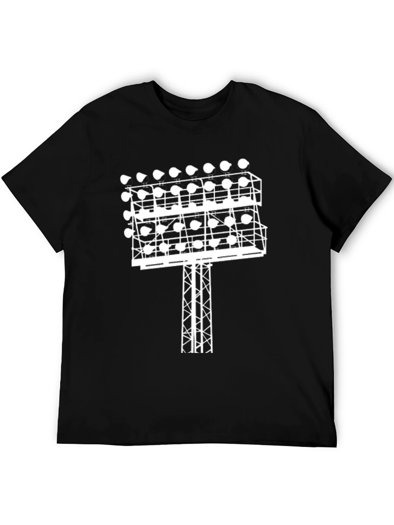 Stadium Light Graphic Tee - Black Cotton T-Shirt