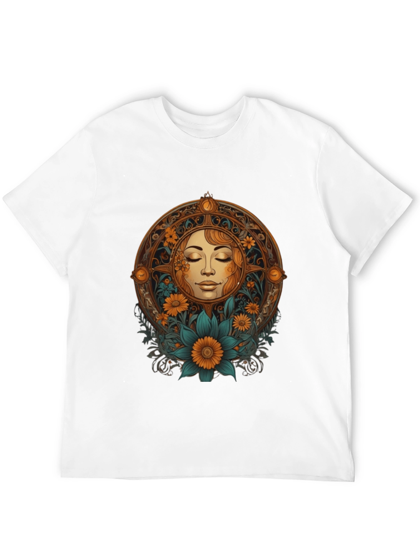 Sun Goddess Graphic Tee - Black Cotton T-Shirt