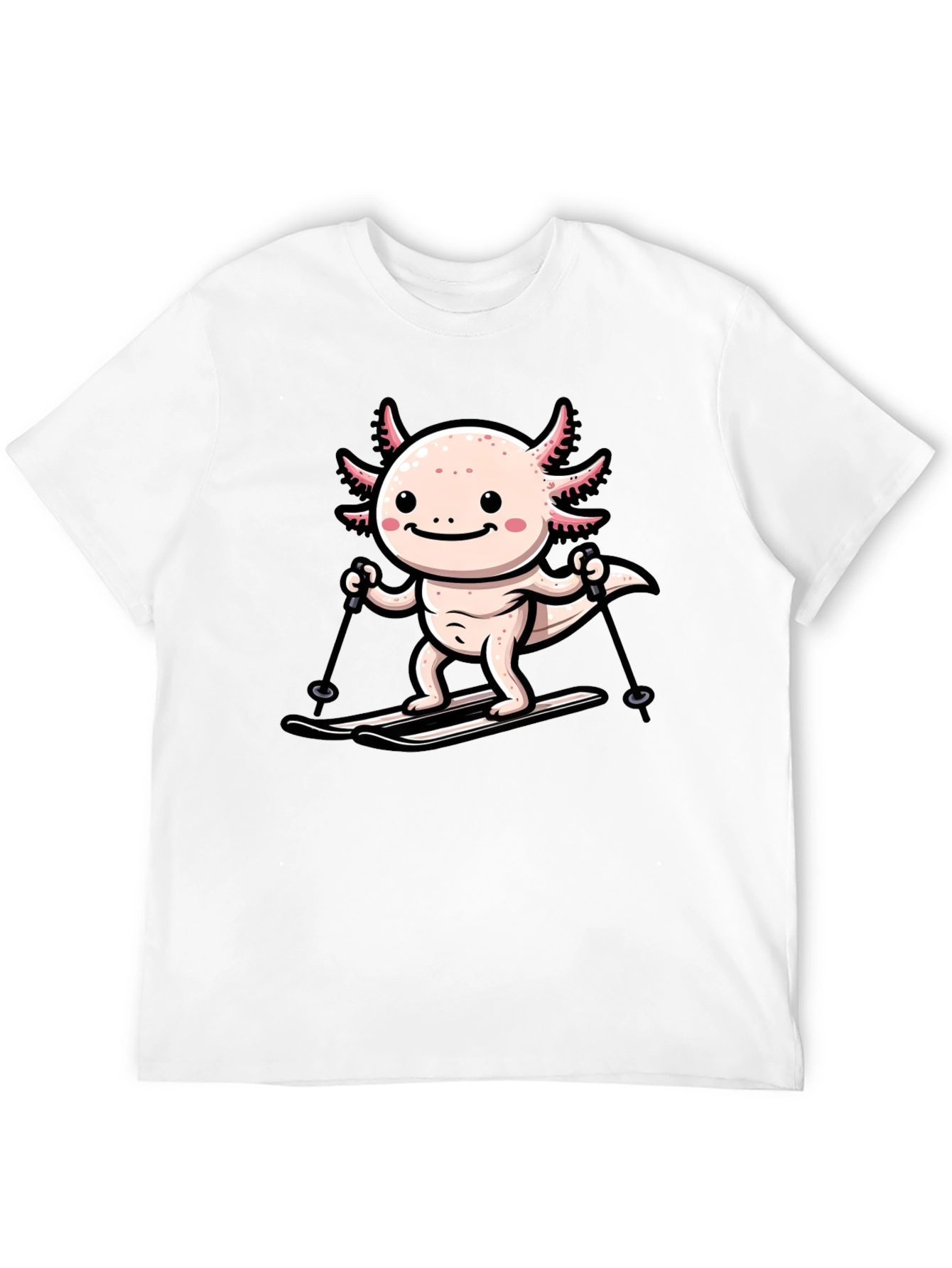 Axolotl Skiing Graphic Tee - Black