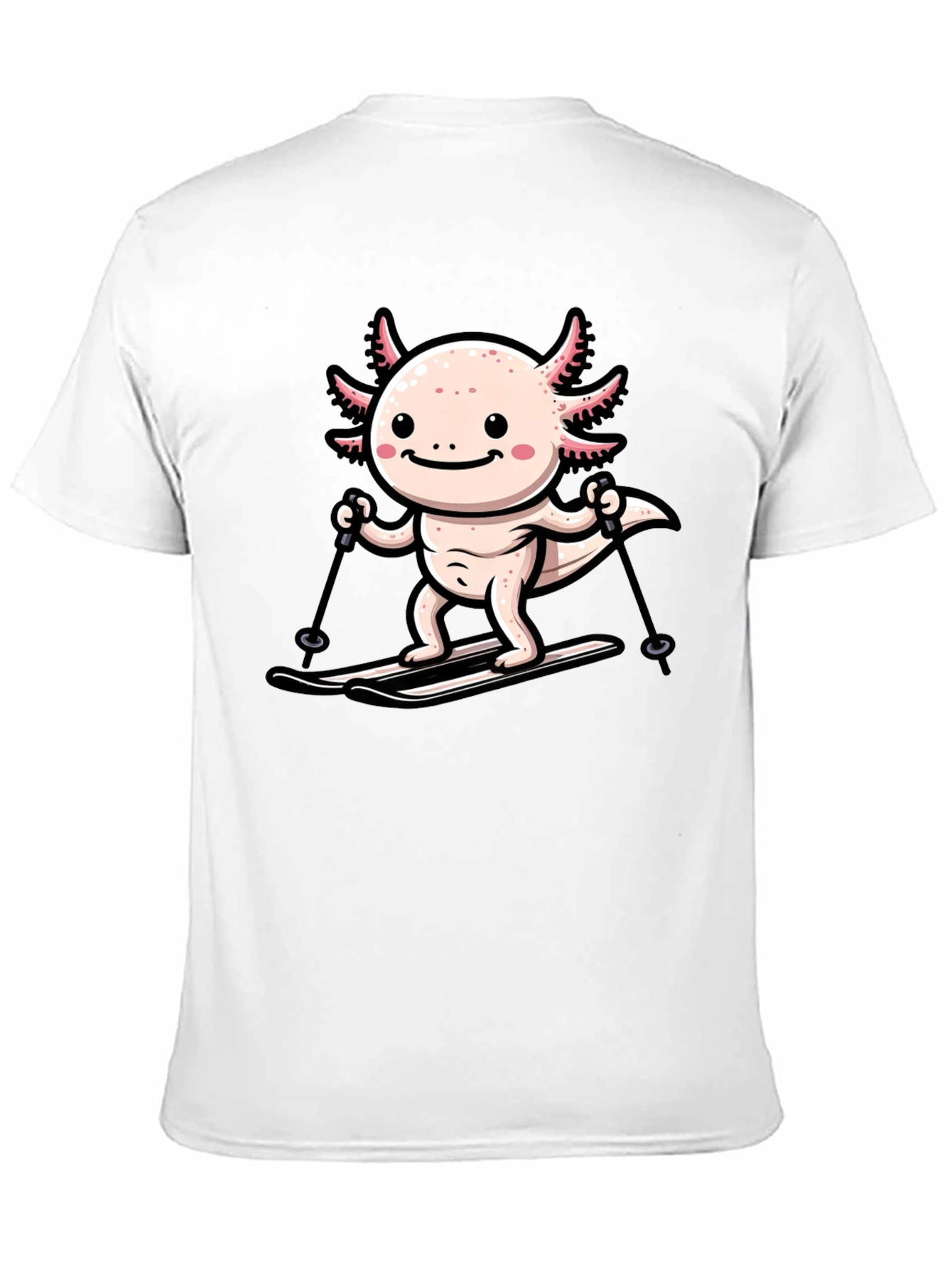 Axolotl Skiing Graphic Tee - Black