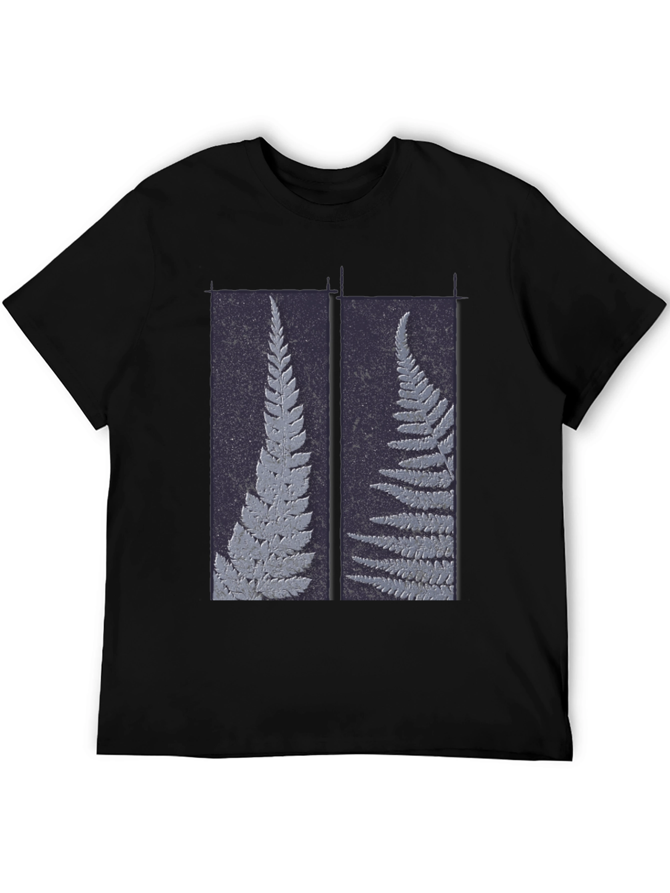 Botanical Fern Print Black Graphic Tee
