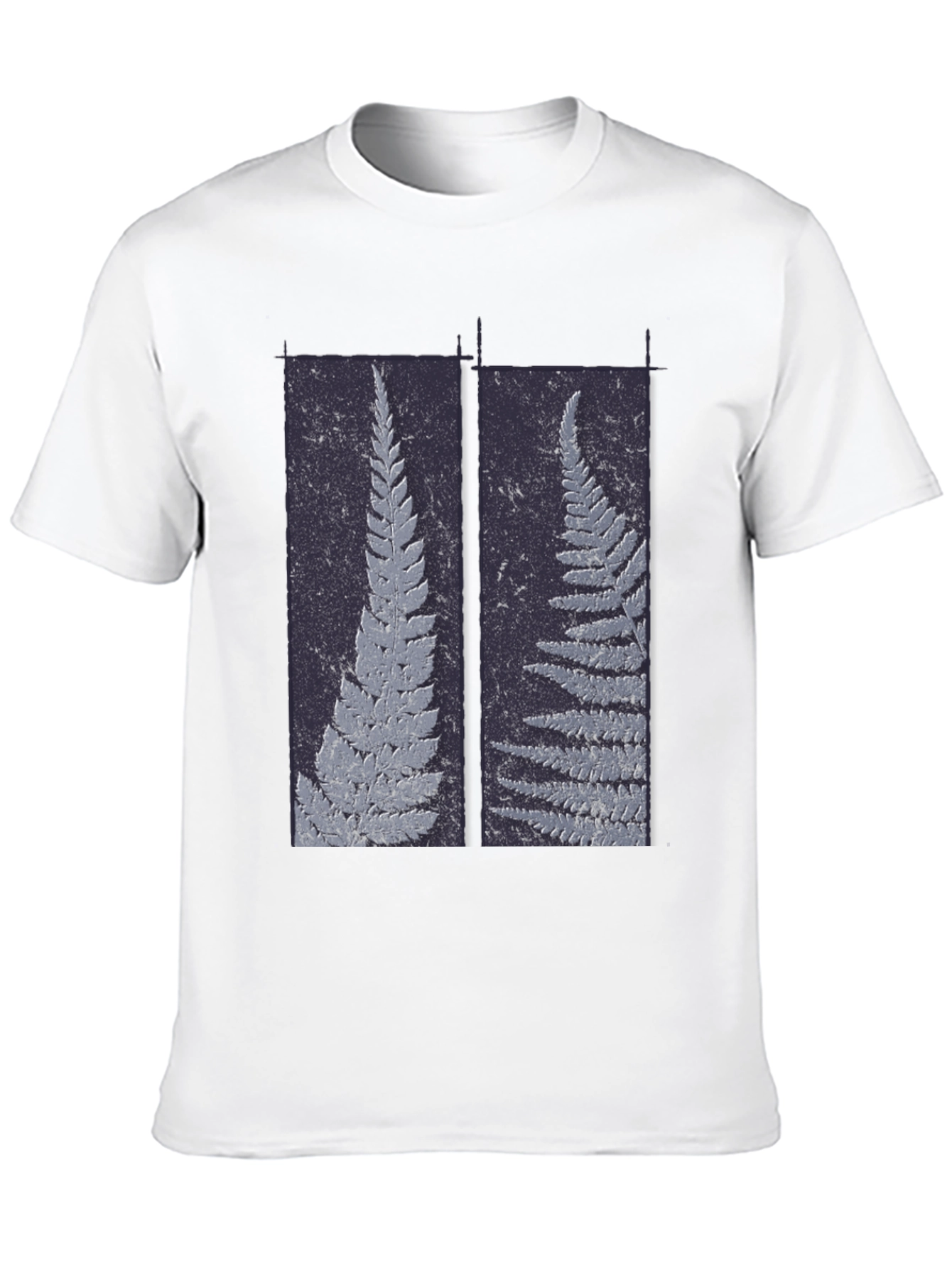 Botanical Fern Print Black Graphic Tee