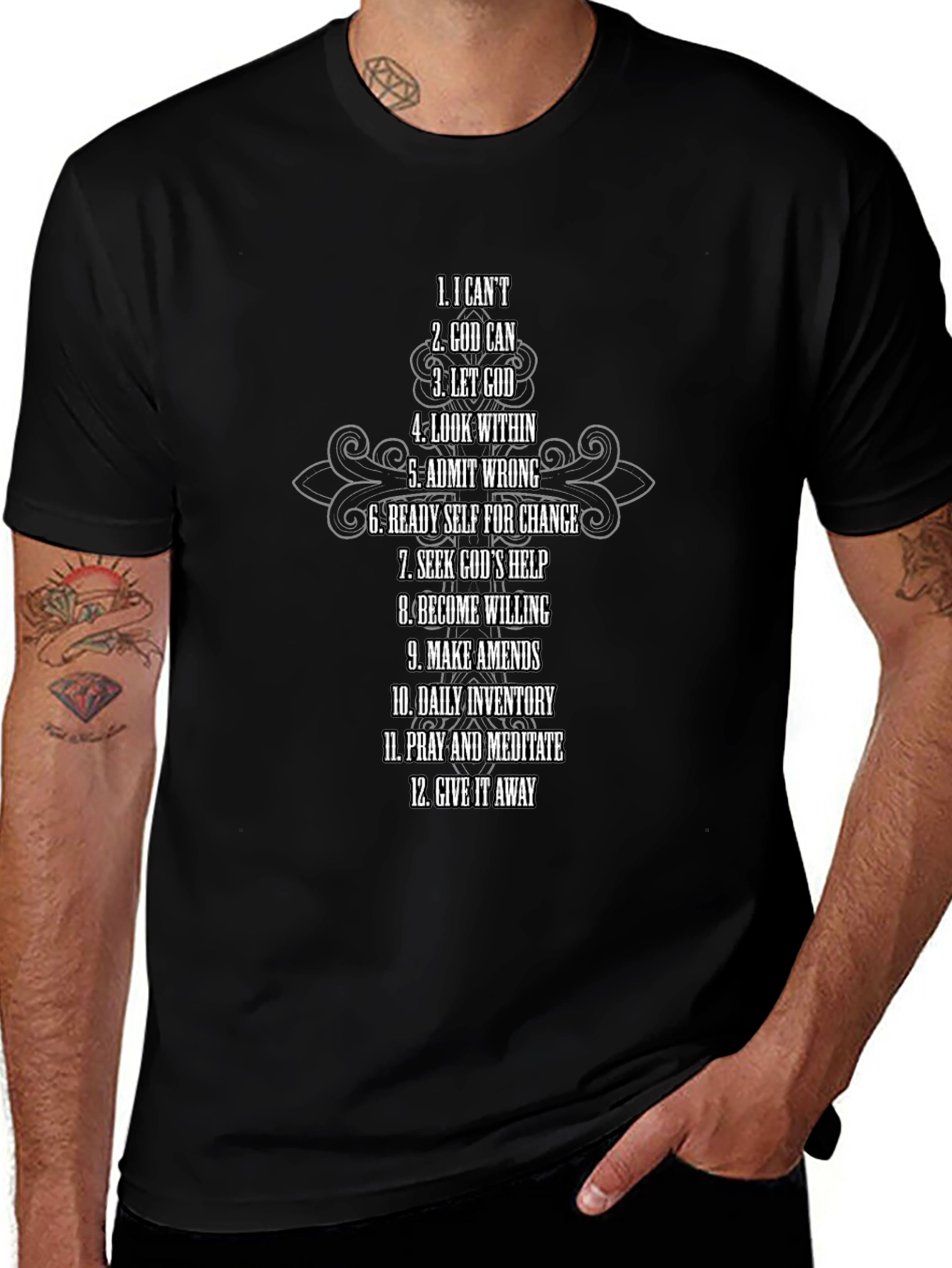 12 Steps Recovery T-Shirt - Inspirational Graphic Tee