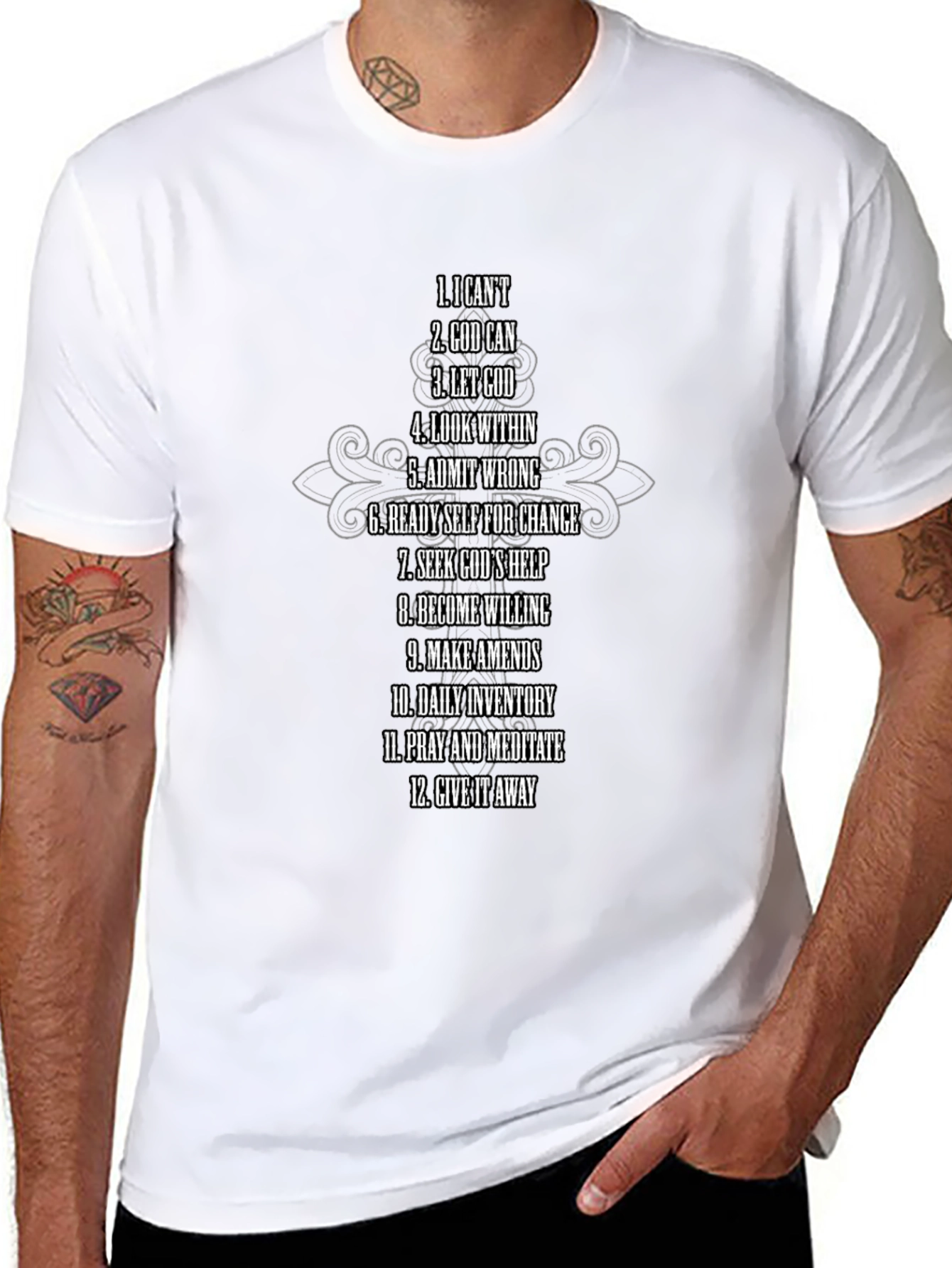 12 Steps Recovery T-Shirt - Inspirational Graphic Tee