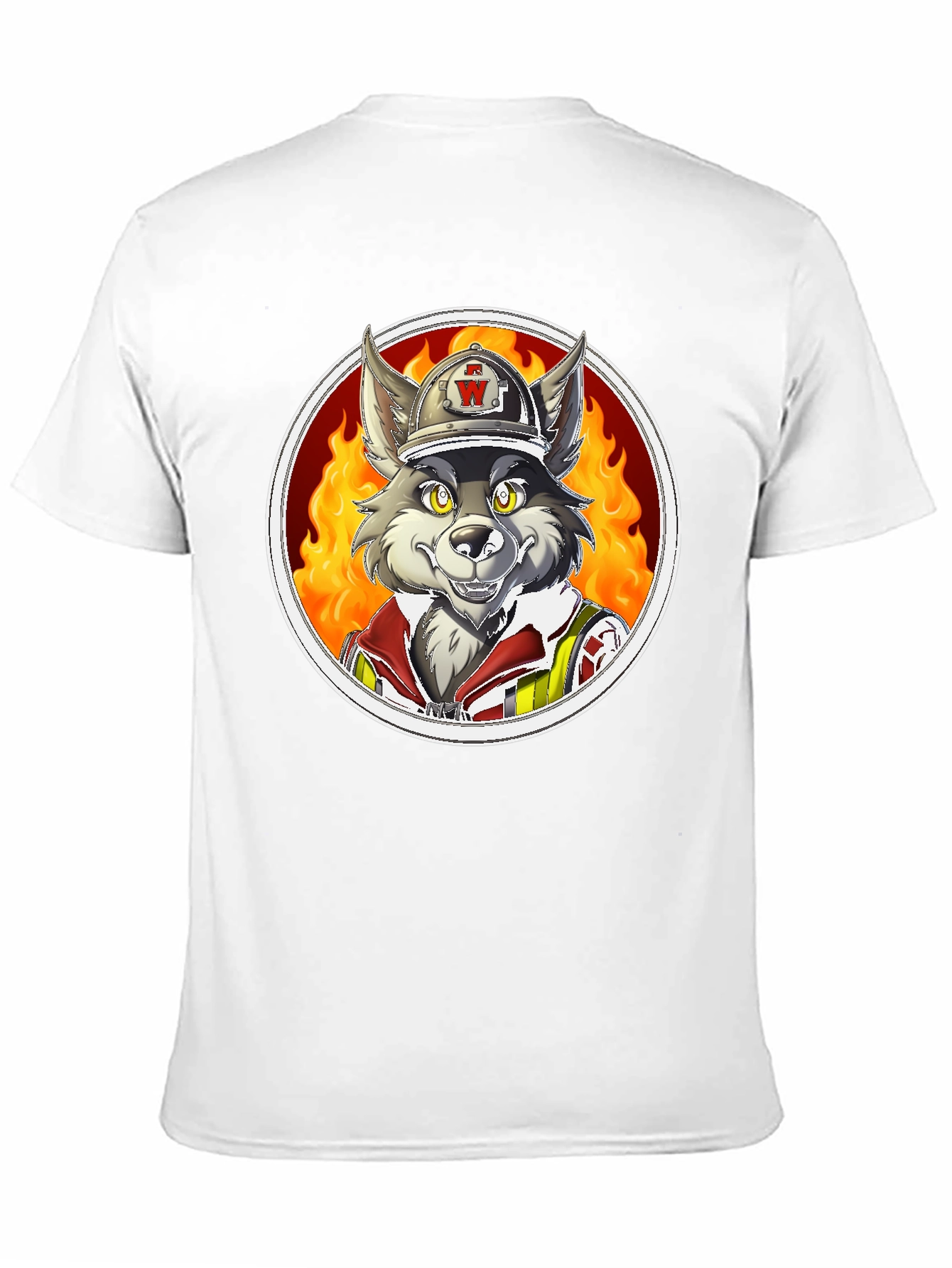Wolf Firefighter Graphic T-Shirt