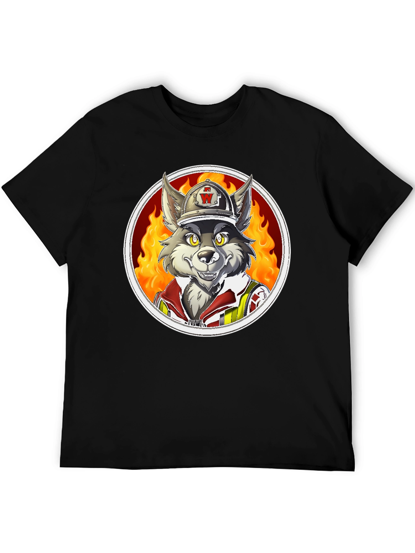 Wolf Firefighter Graphic T-Shirt