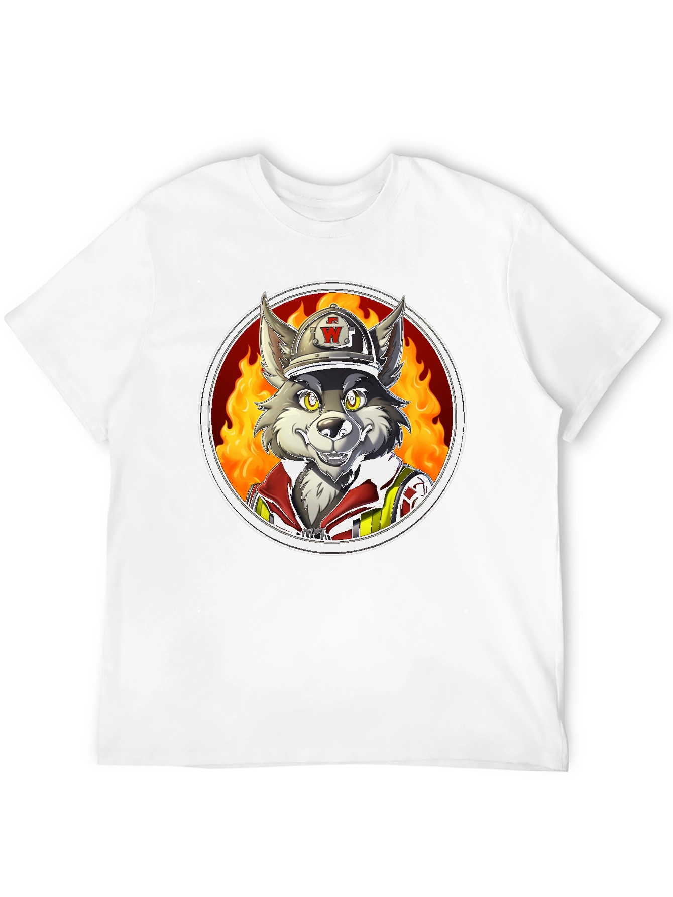 Wolf Firefighter Graphic T-Shirt