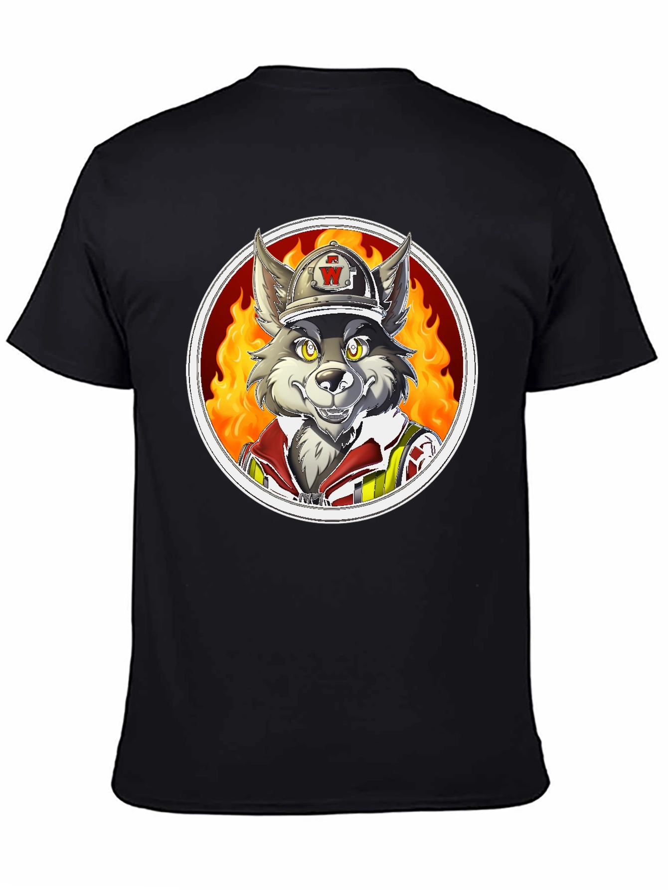 Wolf Firefighter Graphic T-Shirt