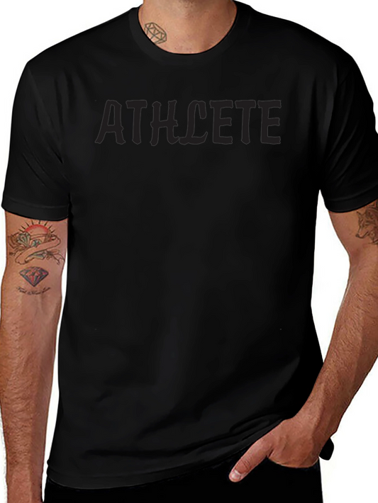 Athlete Graphic T-Shirt - Solid Black
