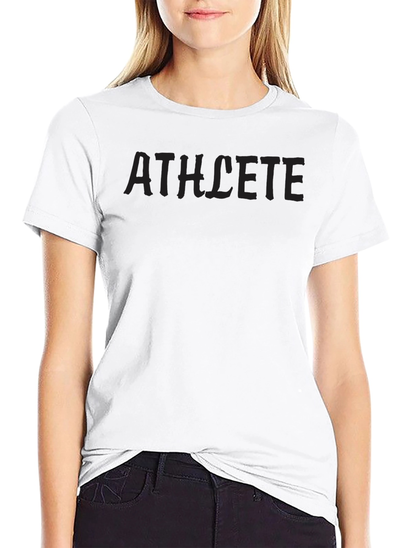 Athlete Graphic T-Shirt - Solid Black