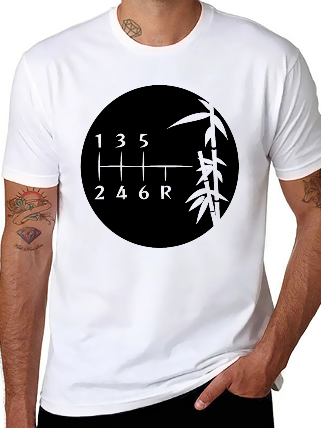 6-Speed Bamboo Shift Pattern Graphic Tee