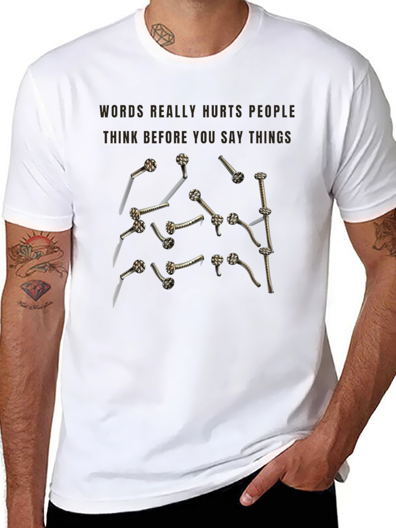 Words Hurt Nails T-Shirt
