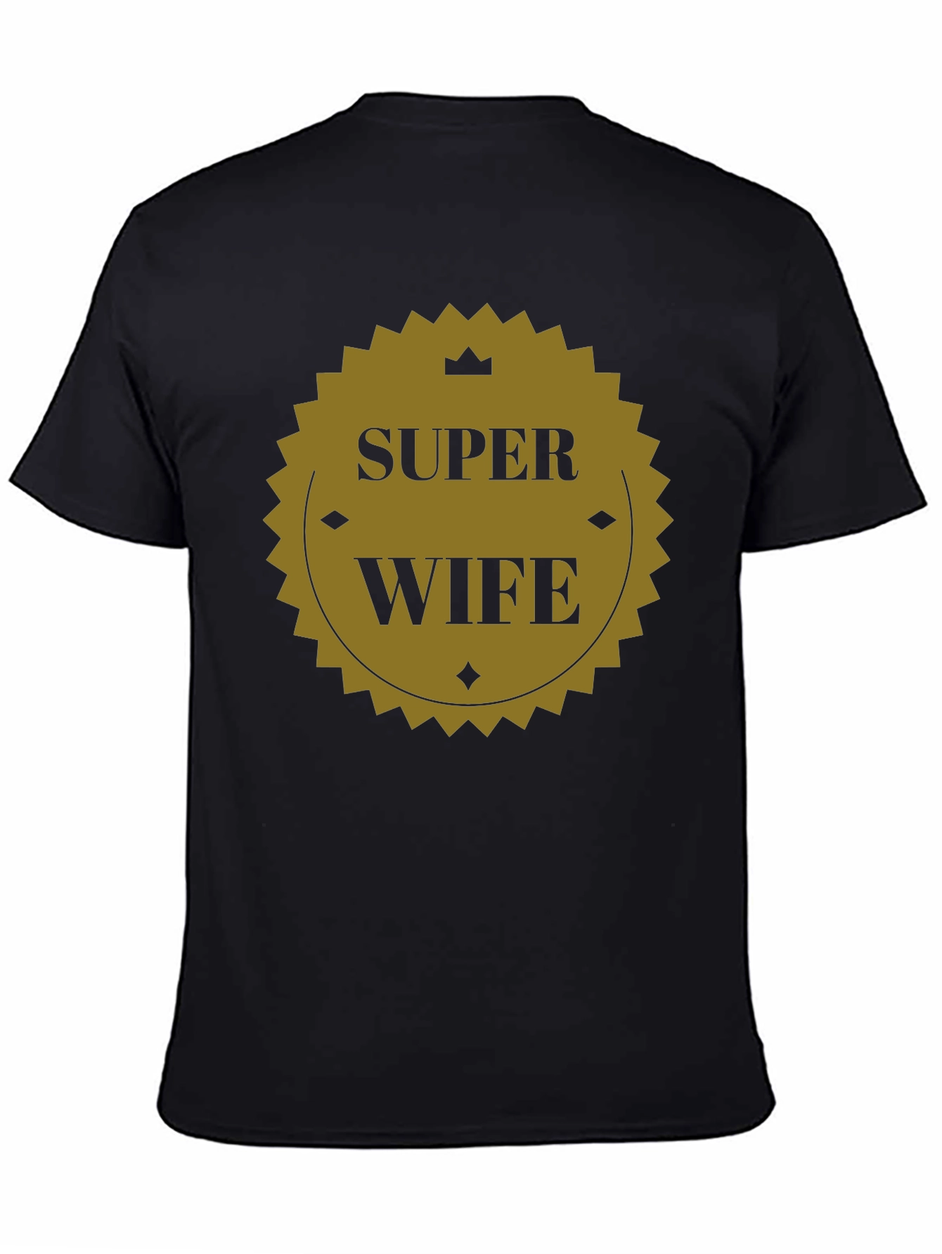 Super Wife Graphic Tee - Black Crew Neck T-Shirt