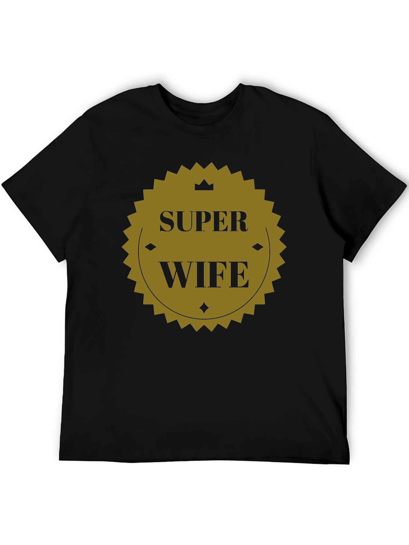 Super Wife Graphic Tee - Black Crew Neck T-Shirt