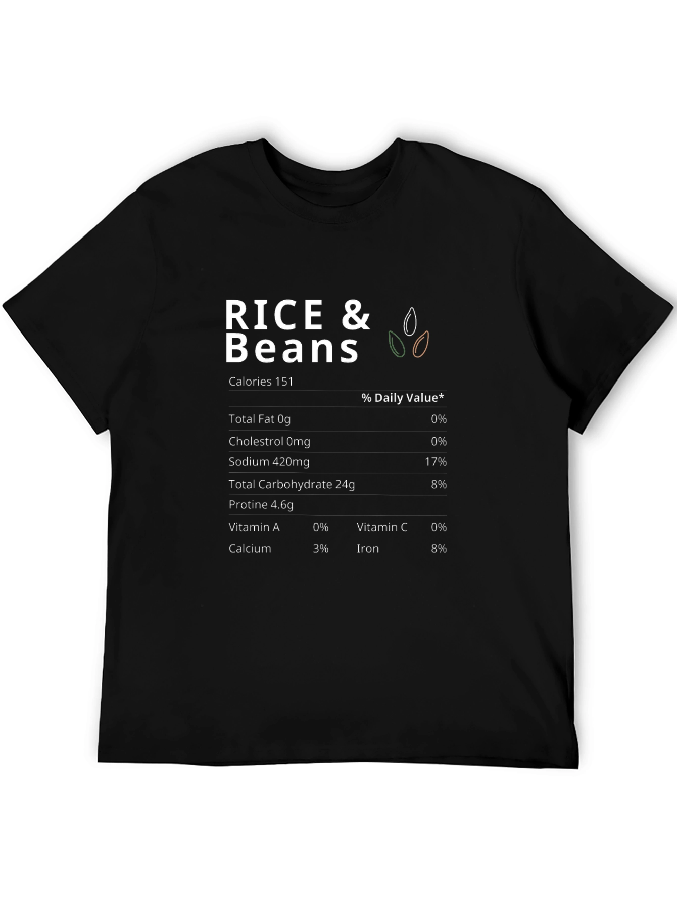 Rice & Beans Nutrition Facts T-Shirt