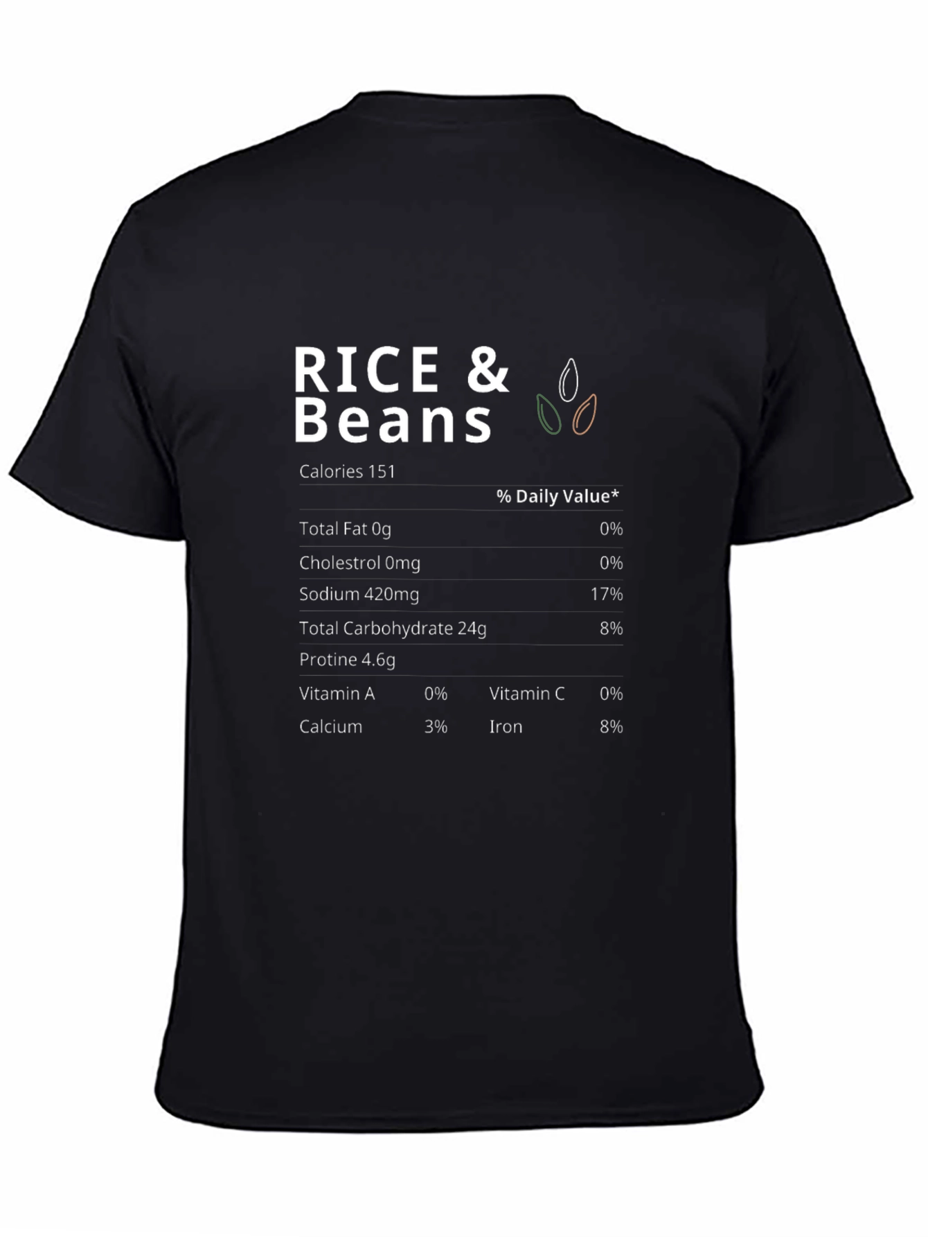 Rice & Beans Nutrition Facts T-Shirt
