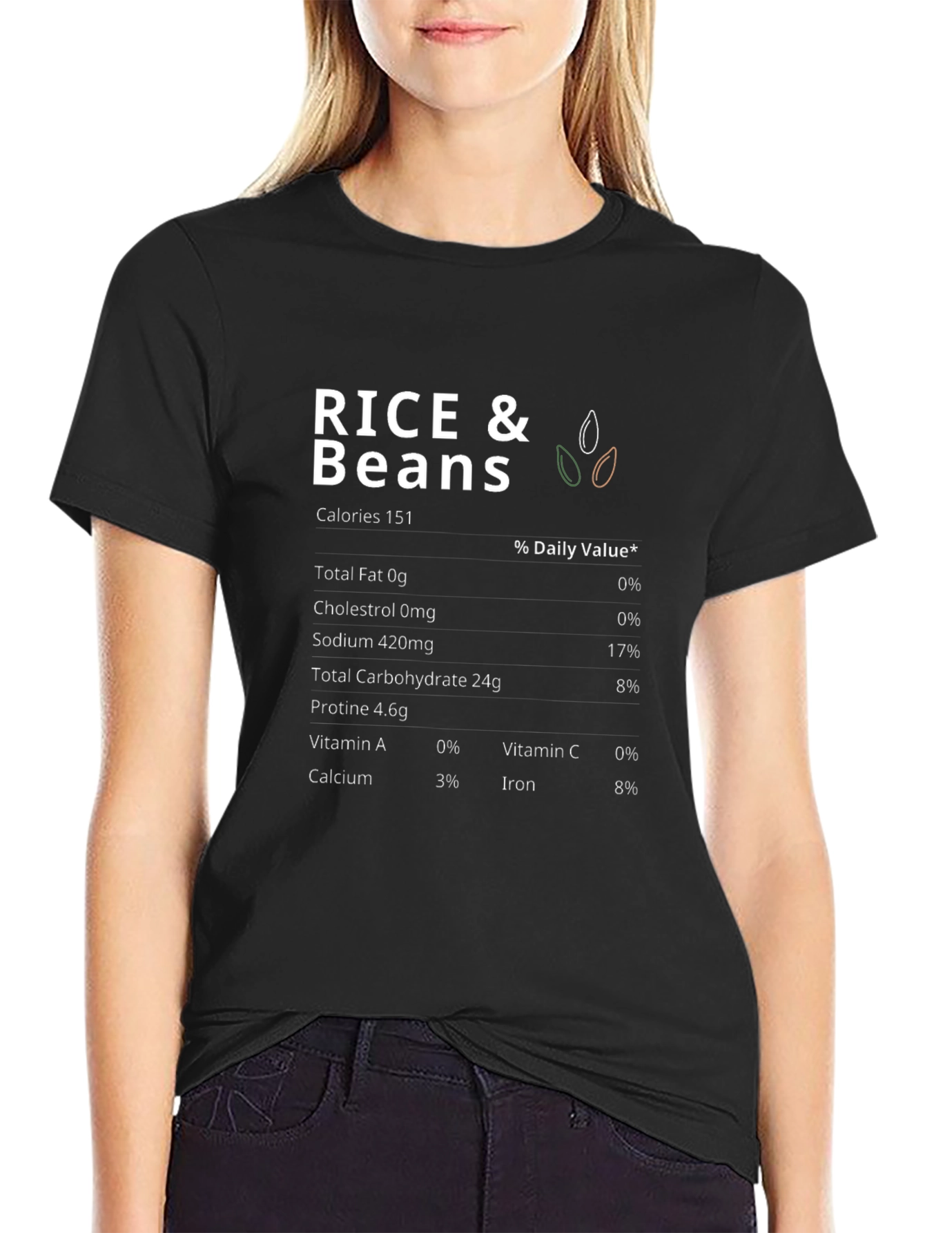 Rice & Beans Nutrition Facts T-Shirt