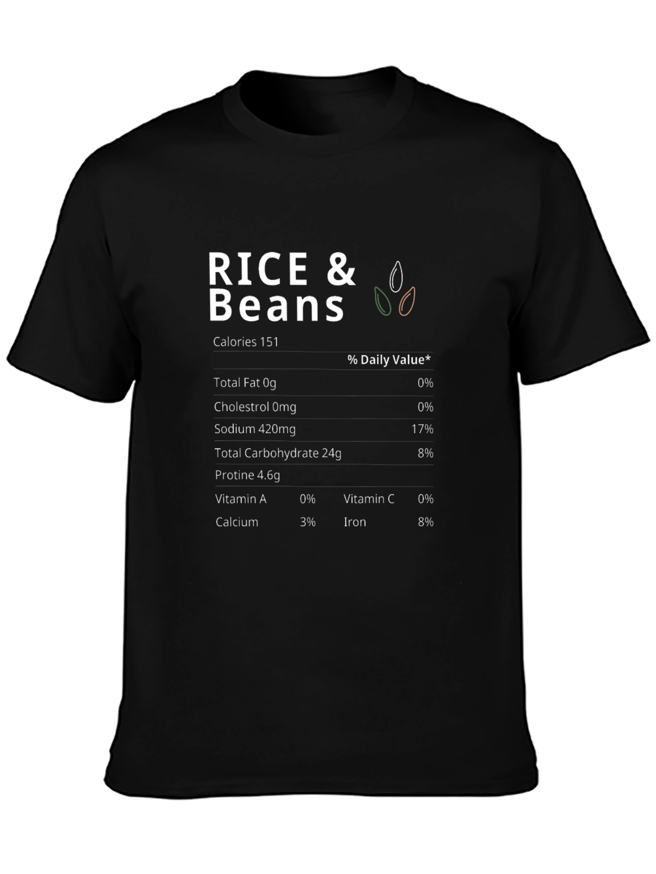 Rice & Beans Nutrition Facts T-Shirt