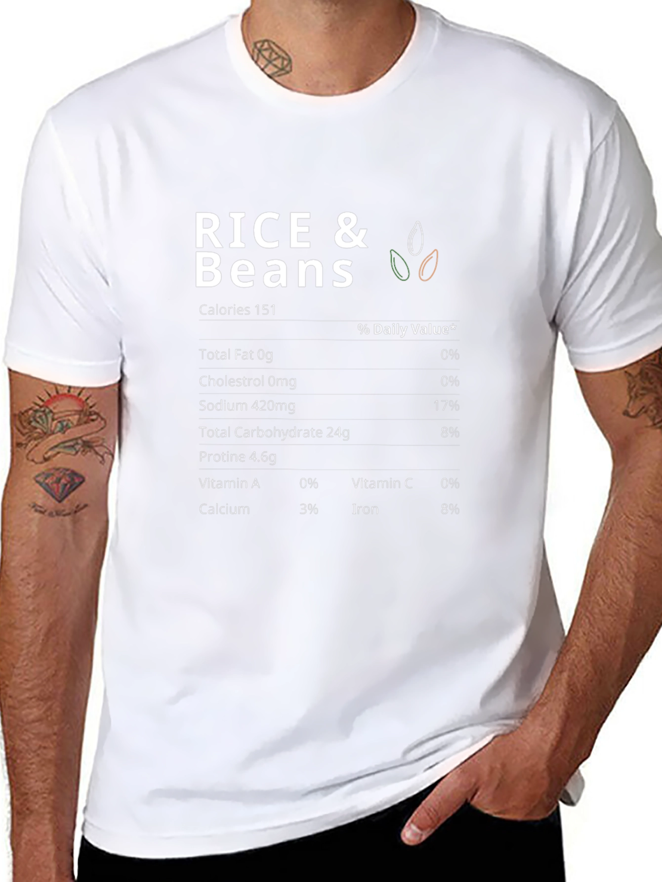Rice & Beans Nutrition Facts T-Shirt