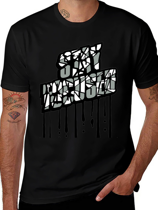 Stay Artistic Graphic Print Black Tee