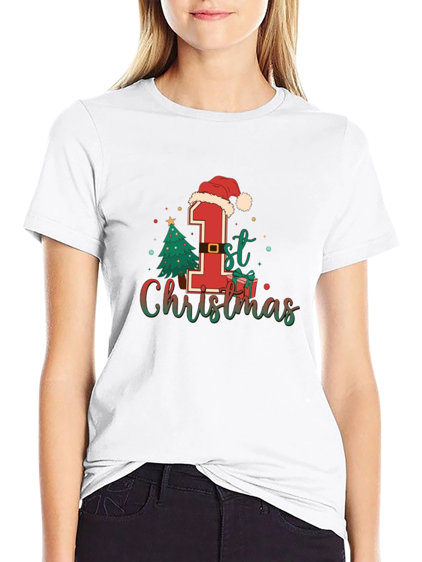 Babys First Christmas T-Shirt Holiday Tee