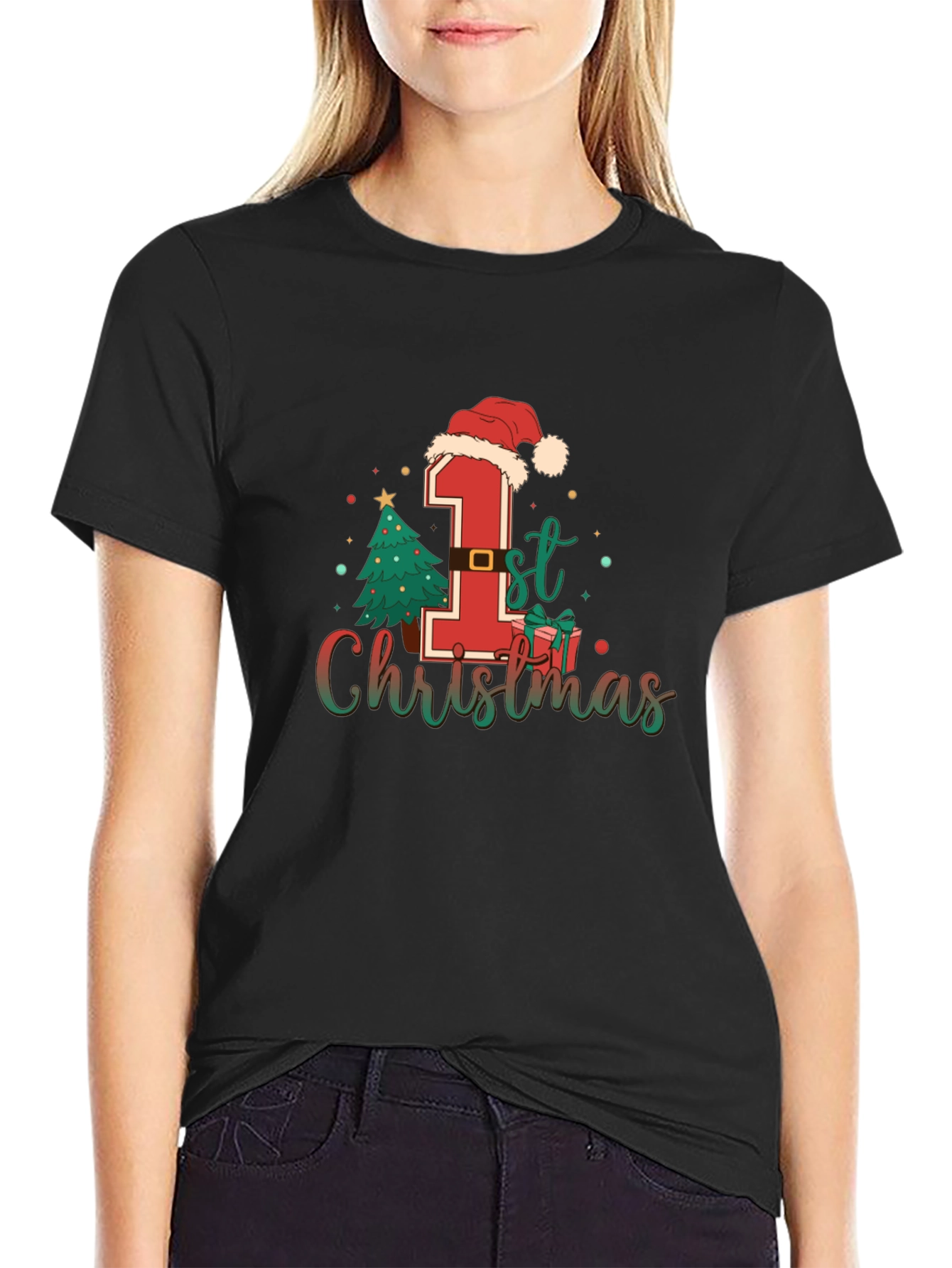 Babys First Christmas T-Shirt Holiday Tee