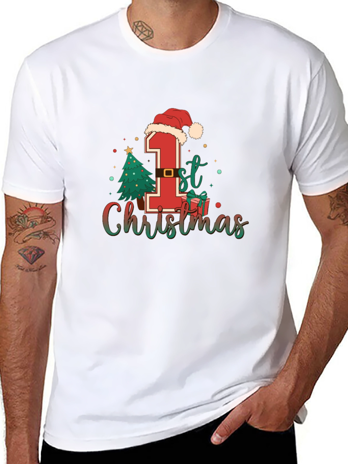 Babys First Christmas T-Shirt Holiday Tee